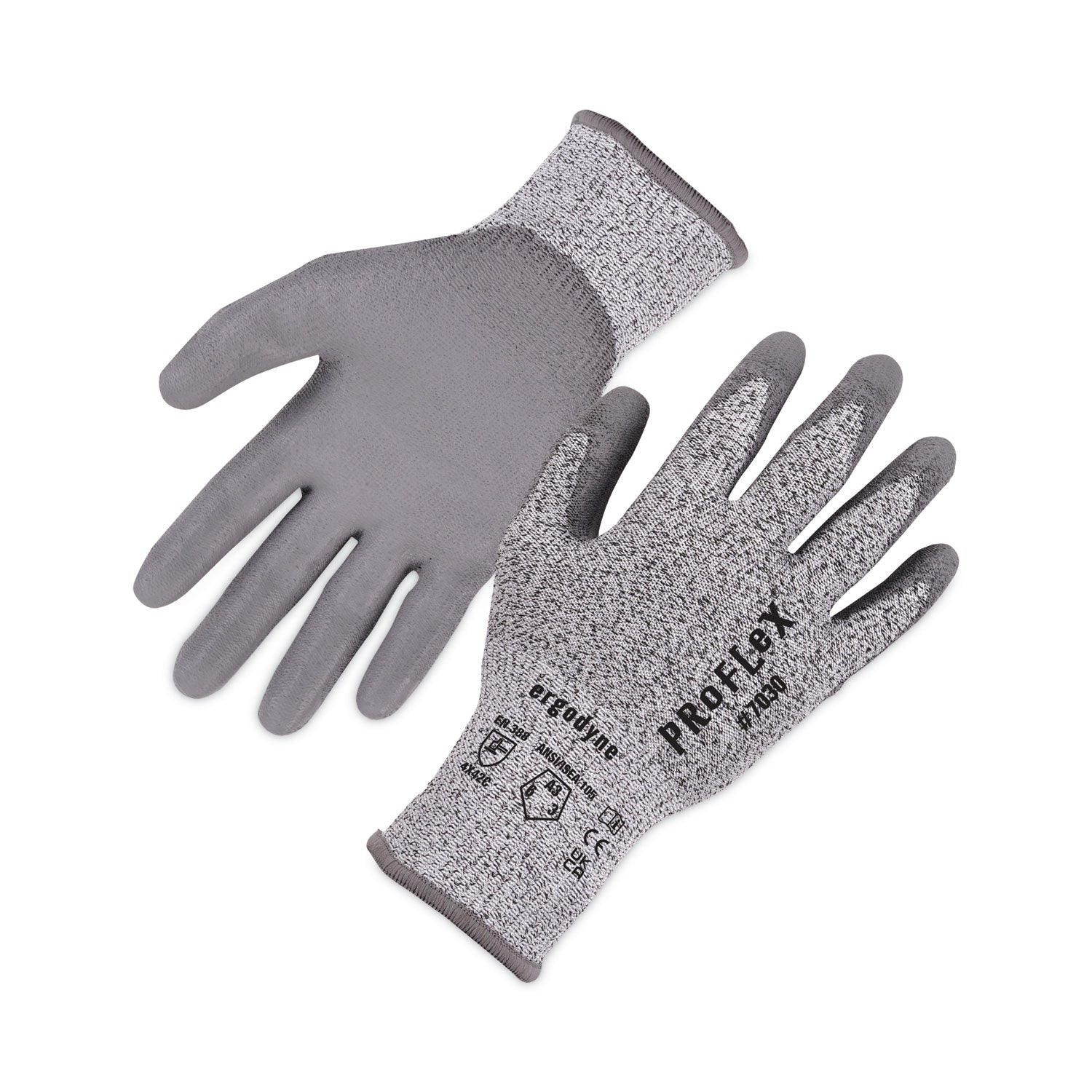 ProFlex 7030 ANSI A3 PU Coated CR Gloves, Gray, 2X-Large, 12 Pairs/Pack