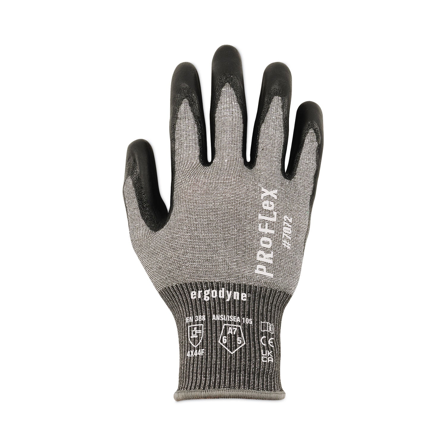 Ergodyne® ProFlex 7072 ANSI A7 Nitrile-Coated CR Gloves, Gray, Small, Pair