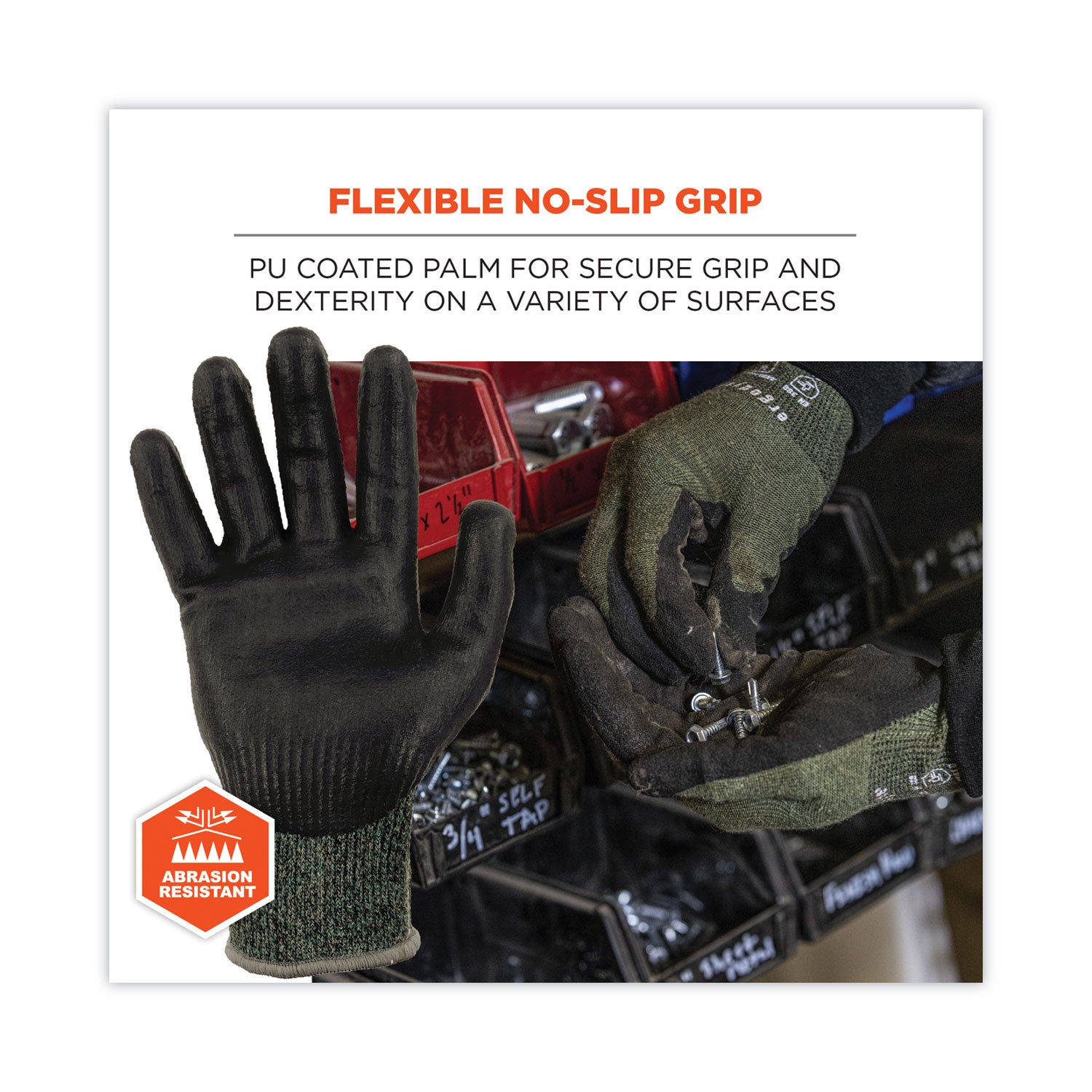 Ergodyne® ProFlex 7070 ANSI A7 Nitrile Coated CR Gloves, Green, X-Large, Pair