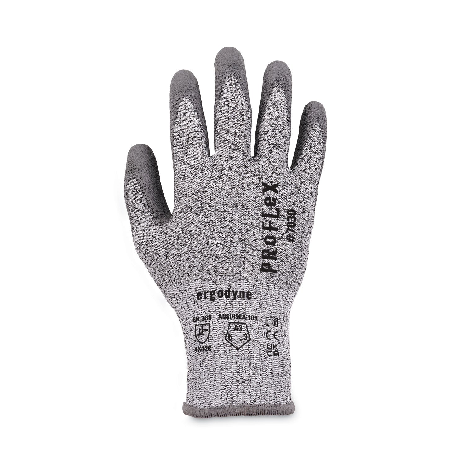 Ergodyne® ProFlex 7030 ANSI A3 PU Coated CR Gloves, Gray, Medium, 12 Pairs/Pack