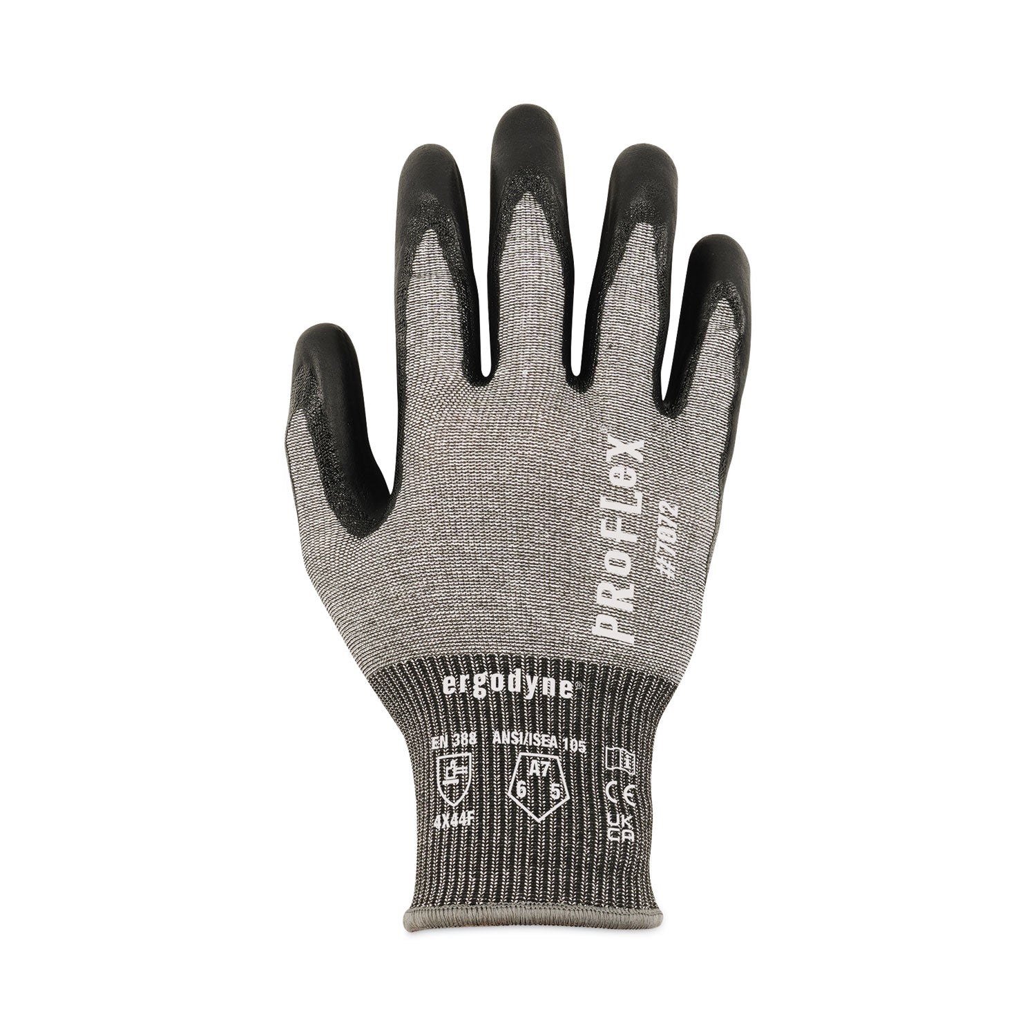 Ergodyne® ProFlex 7072 ANSI A7 Nitrile-Coated CR Gloves, Gray, Medium, Pair