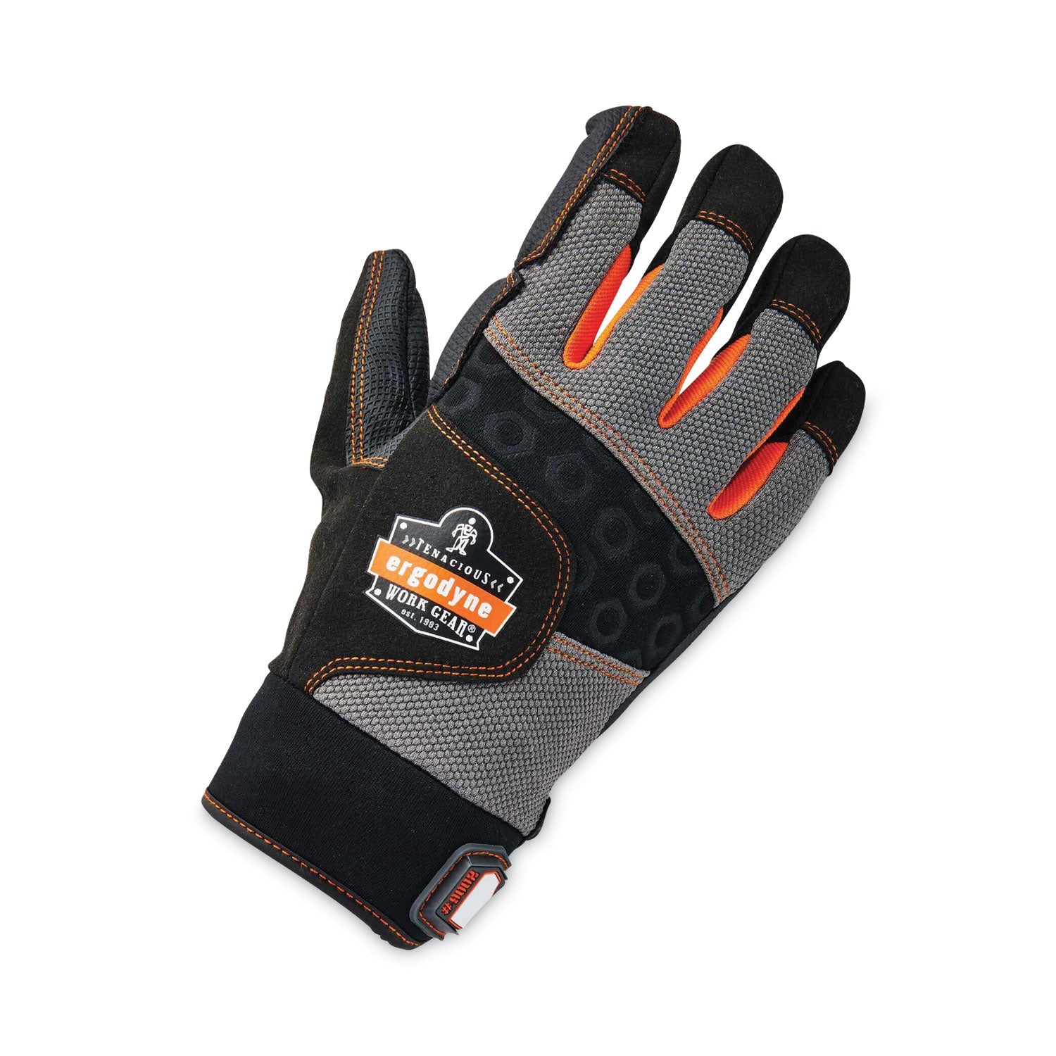 Ergodyne® ProFlex 9002 Certified Full-Finger Anti-Vibration Gloves, Black, Large, Pair