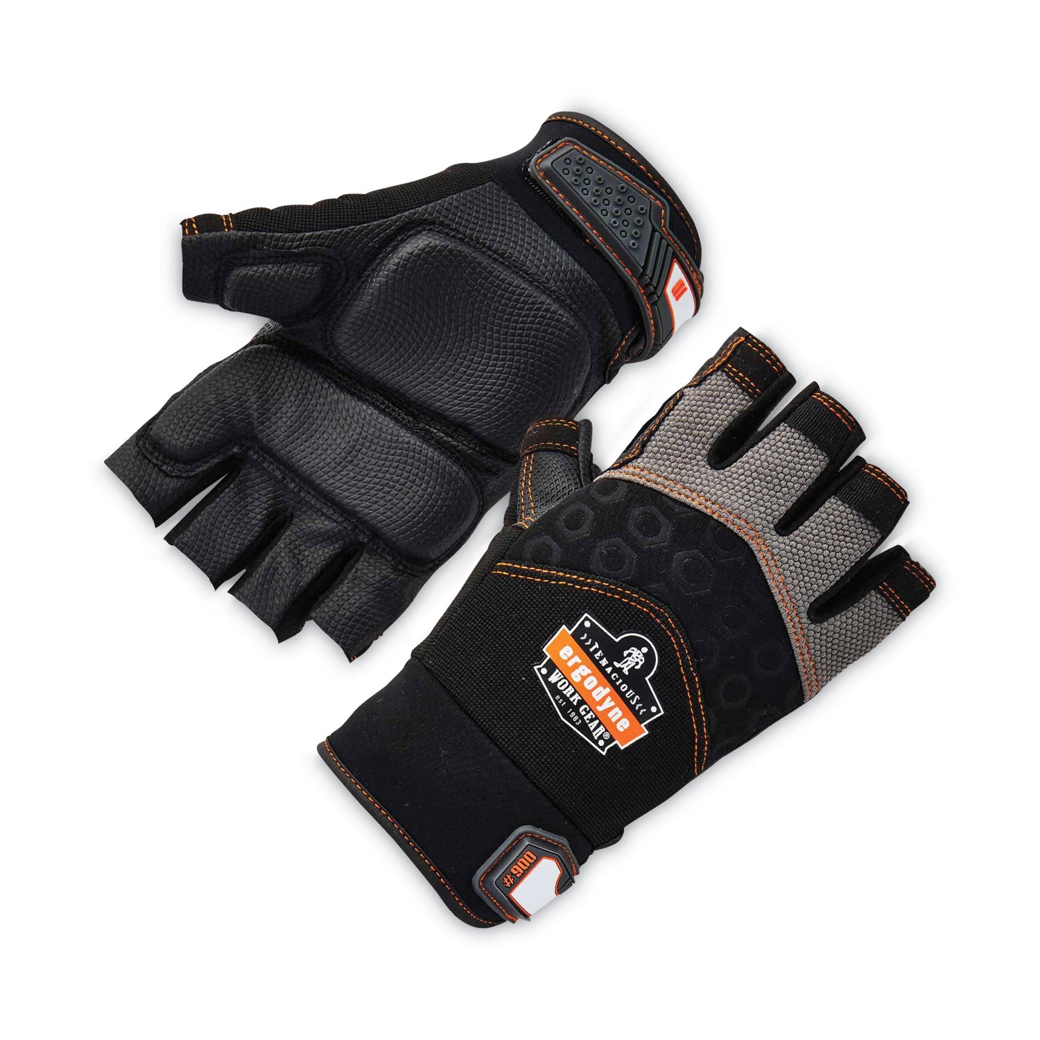 ProFlex 900 Half-Finger Impact Gloves, Black, 2X-Large, Pair