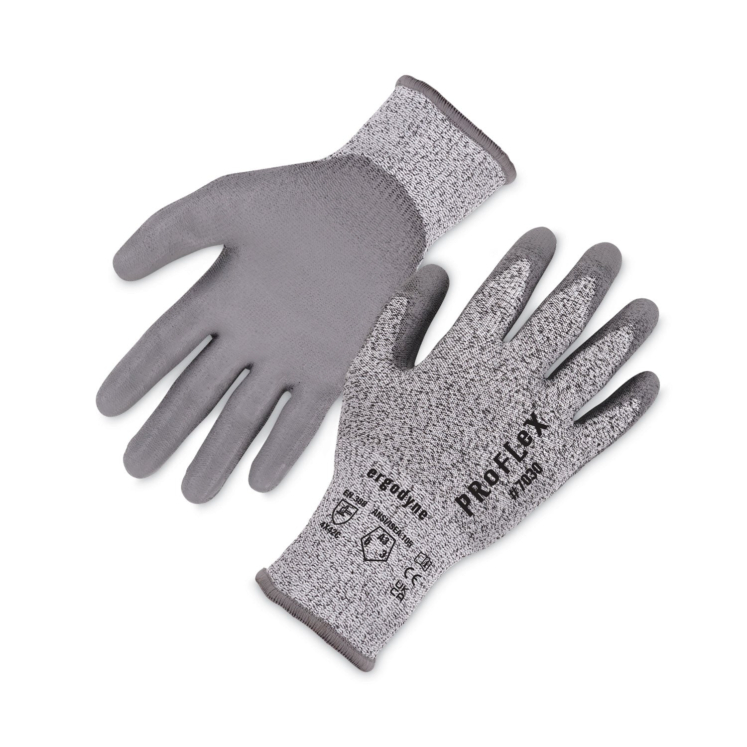 ProFlex 7030 ANSI A3 PU Coated CR Gloves, Gray, X-Large, 12 Pairs/Pack