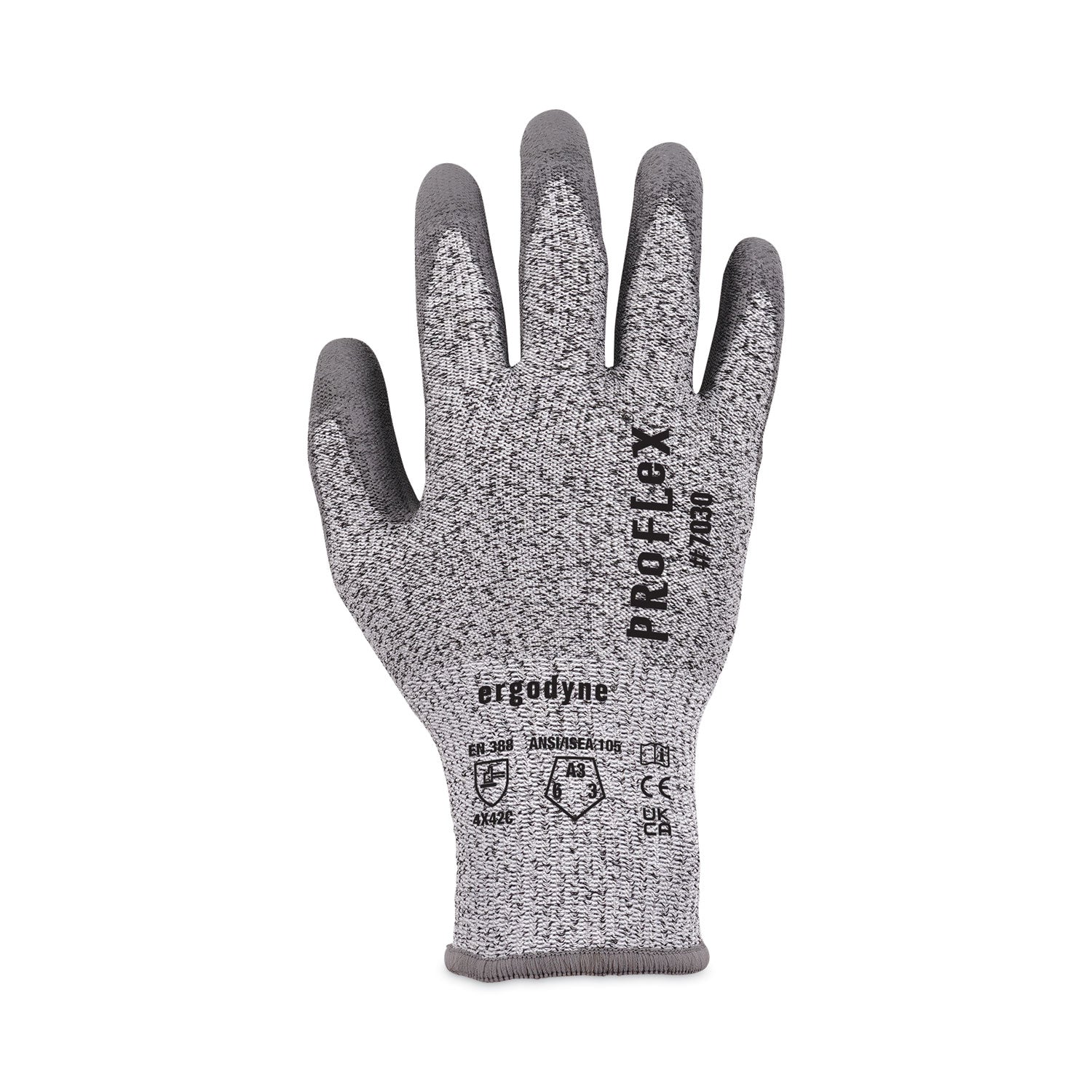 Ergodyne® ProFlex 7030 ANSI A3 PU Coated CR Gloves, Gray, X-Large, Pair