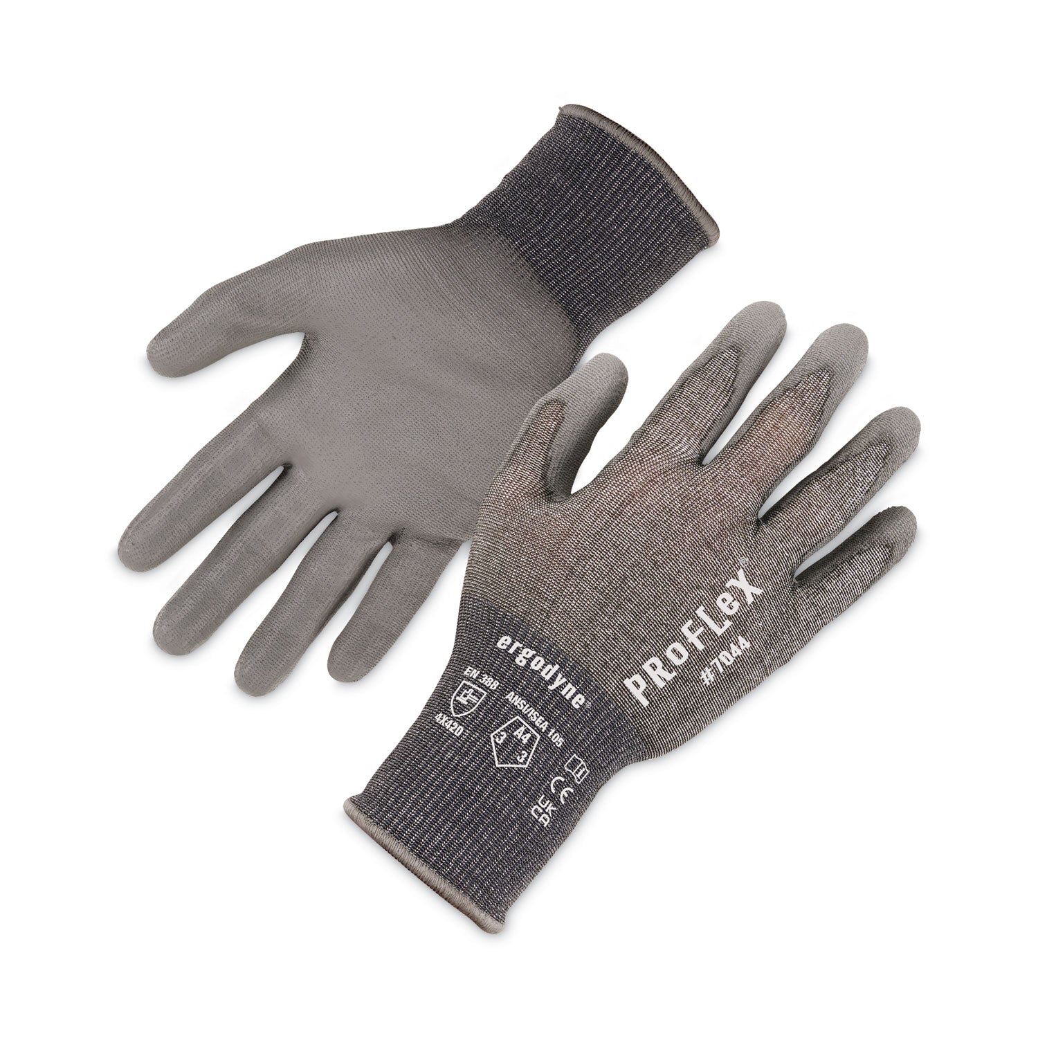 ProFlex 7044 ANSI A4 PU Coated CR Gloves, Gray, 2X-Large, Pair