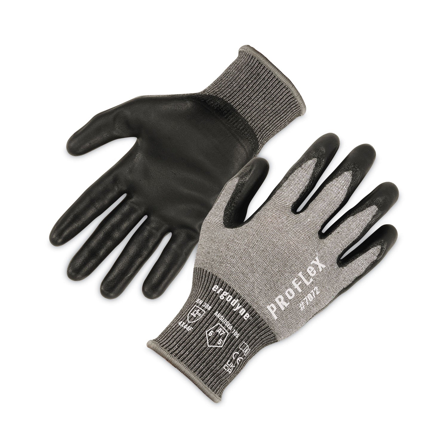 ProFlex 7072 ANSI A7 Nitrile-Coated CR Gloves, Gray, Small, Pair