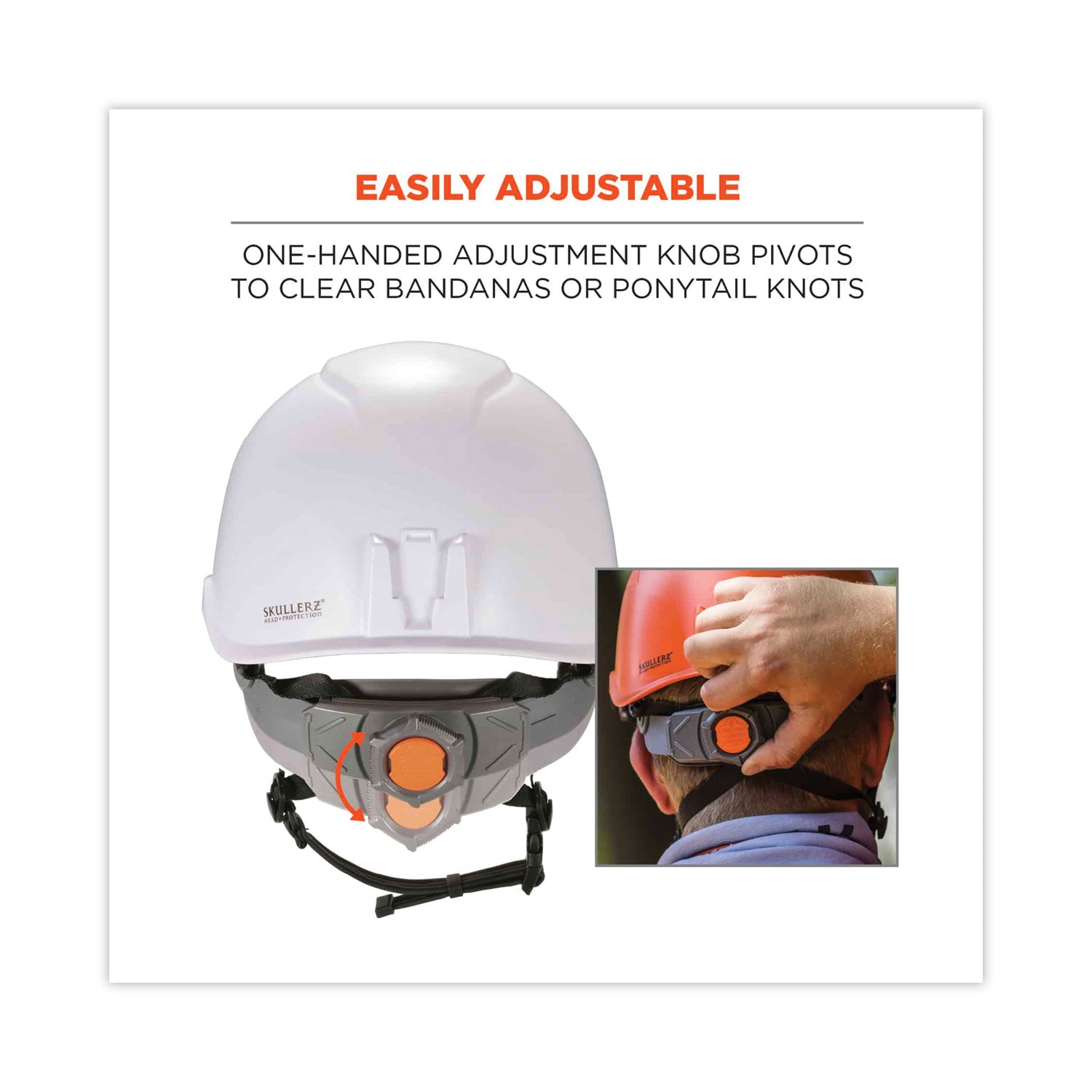 Ergodyne® Skullerz 8974V Class E Safety Helmet with 8991 Visor Kit, Smoke Lens, 6-Point Ratchet Suspension, White