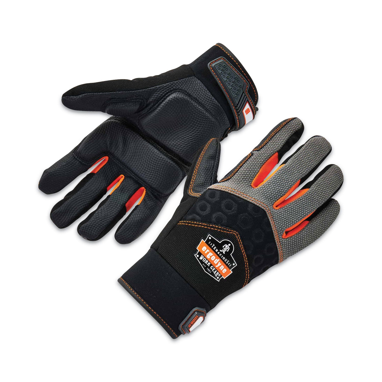 ProFlex 9001 Full-Finger Impact Gloves, Black, Small, Pair