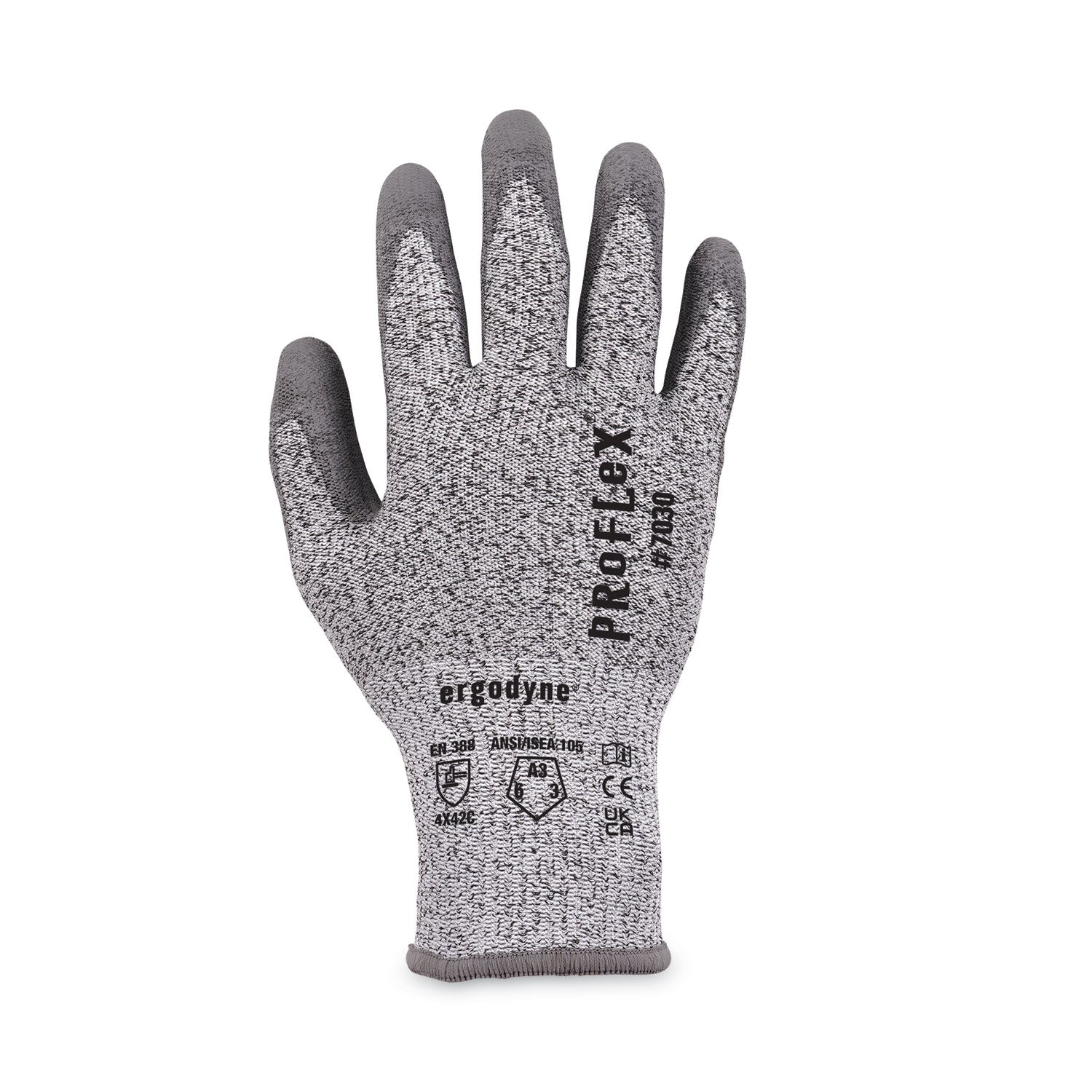 Ergodyne® ProFlex 7030 ANSI A3 PU Coated CR Gloves, Gray, Large, 12 Pairs/Pack