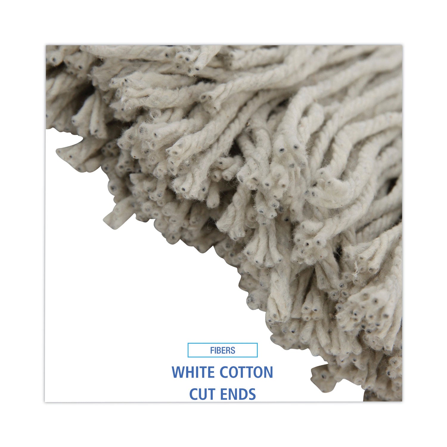 Boardwalk® Premium Cut-End Wet Mop Heads, Cotton, 20oz, White, 12/Carton