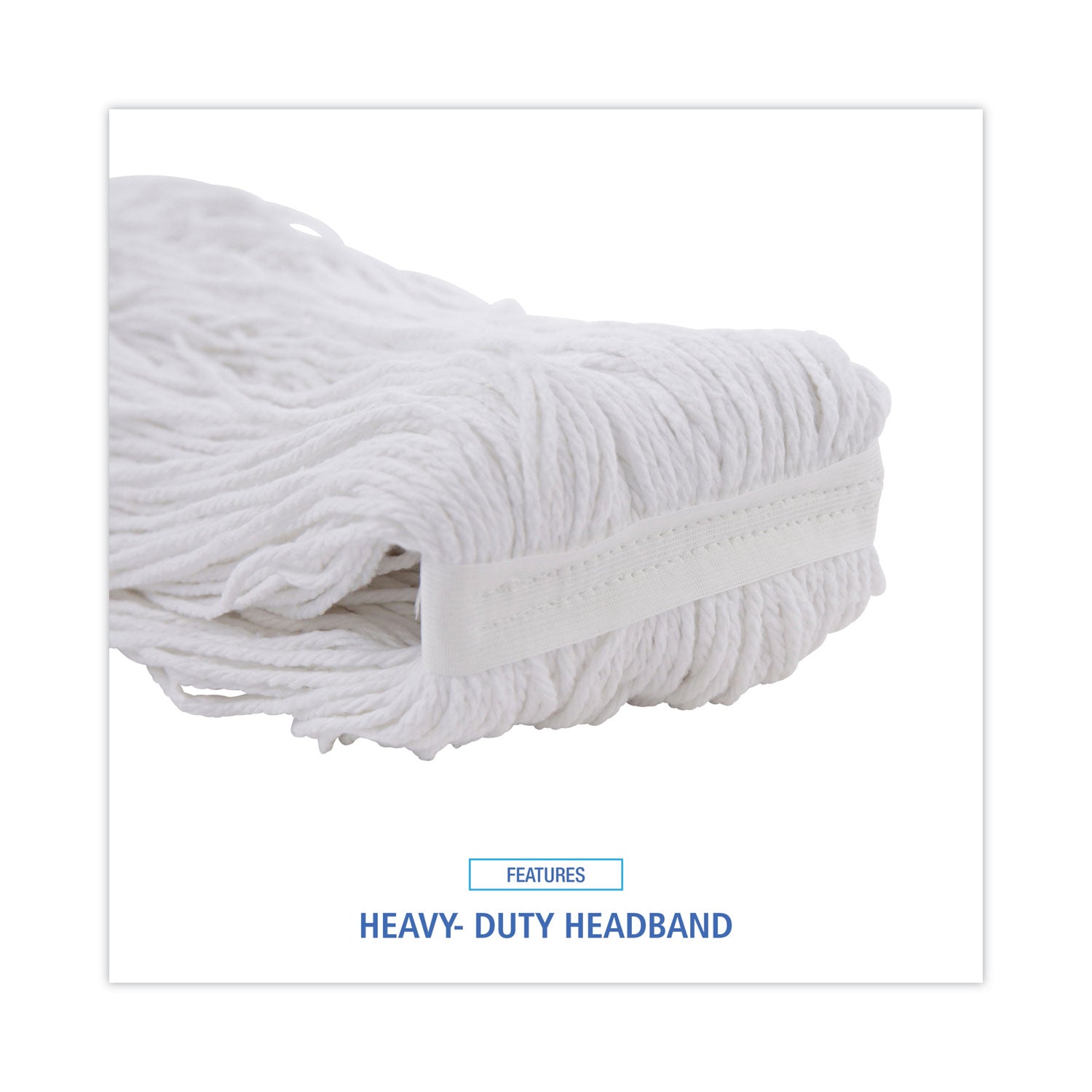 Boardwalk® Mop Head, Premium Standard Head, Rayon Fiber, 32oz, White, 12/Carton