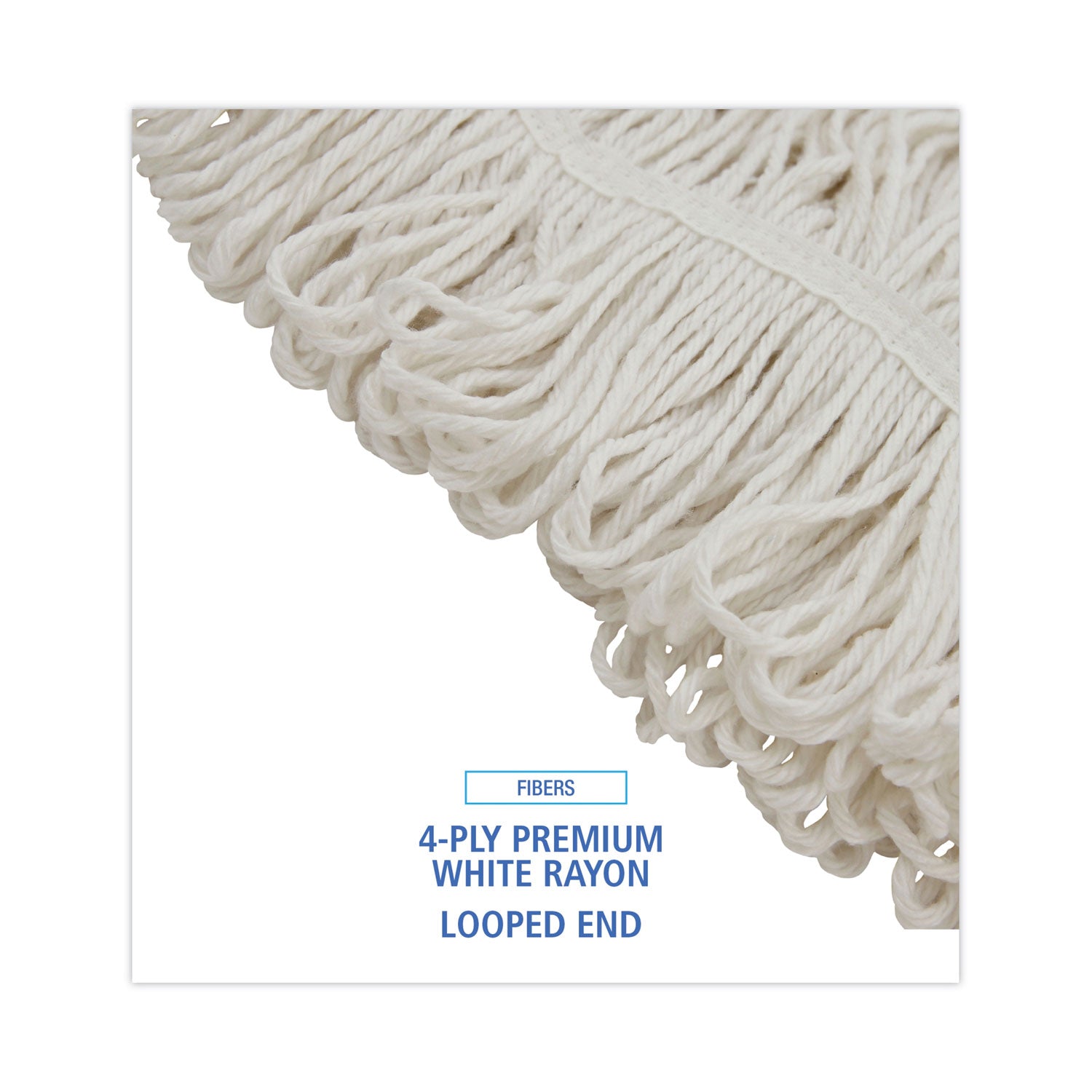 Boardwalk® Pro Loop Web/Tailband Wet Mop Head, Rayon, 24oz, White, 12/Carton