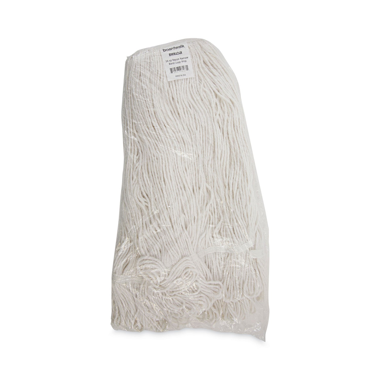 Boardwalk® Pro Loop Web/Tailband Wet Mop Head, Rayon, 24oz, White, 12/Carton