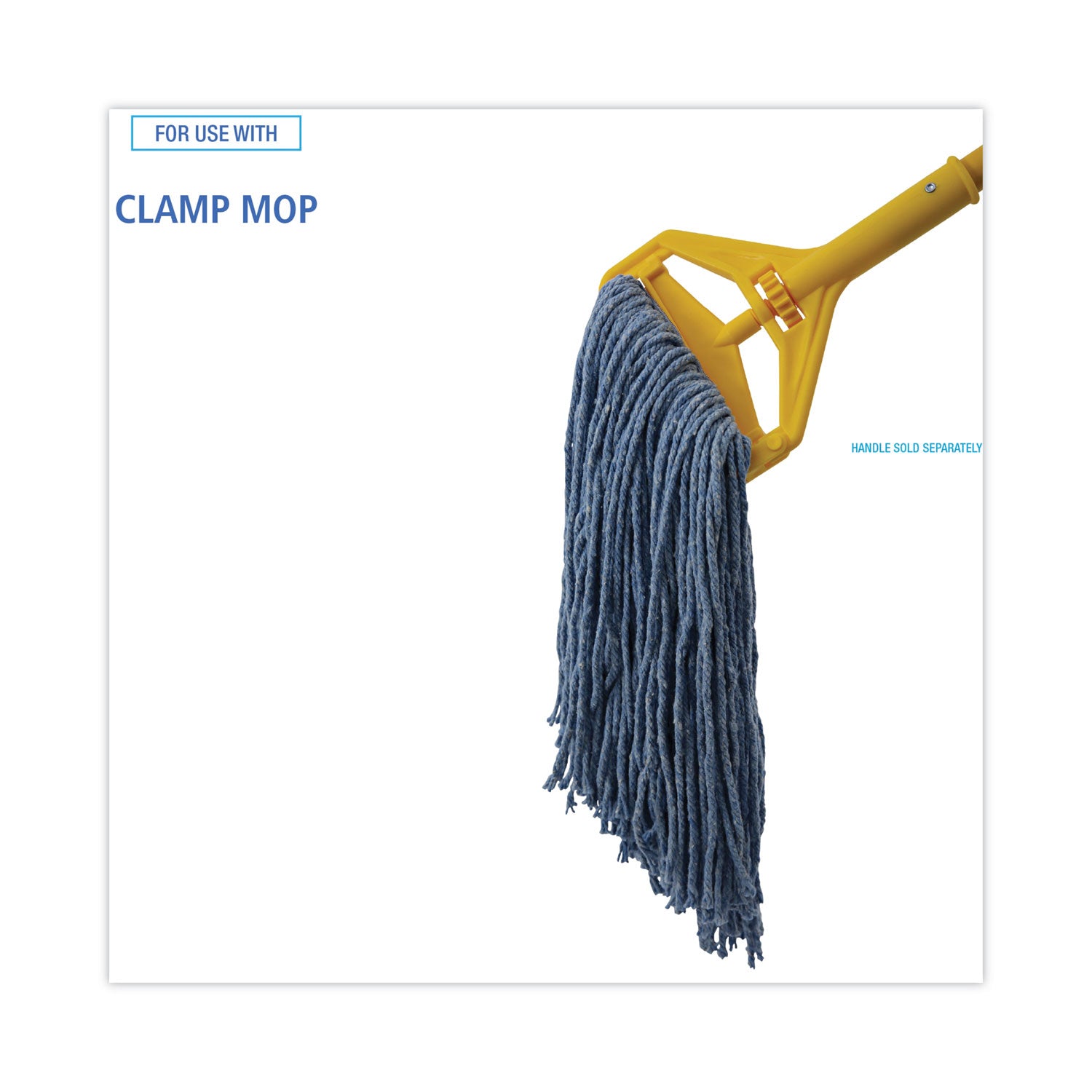 Boardwalk® Mop Head, Standard Head, Cotton/Synthetic Fiber, Cut-End, #20, Blue, 12/Carton