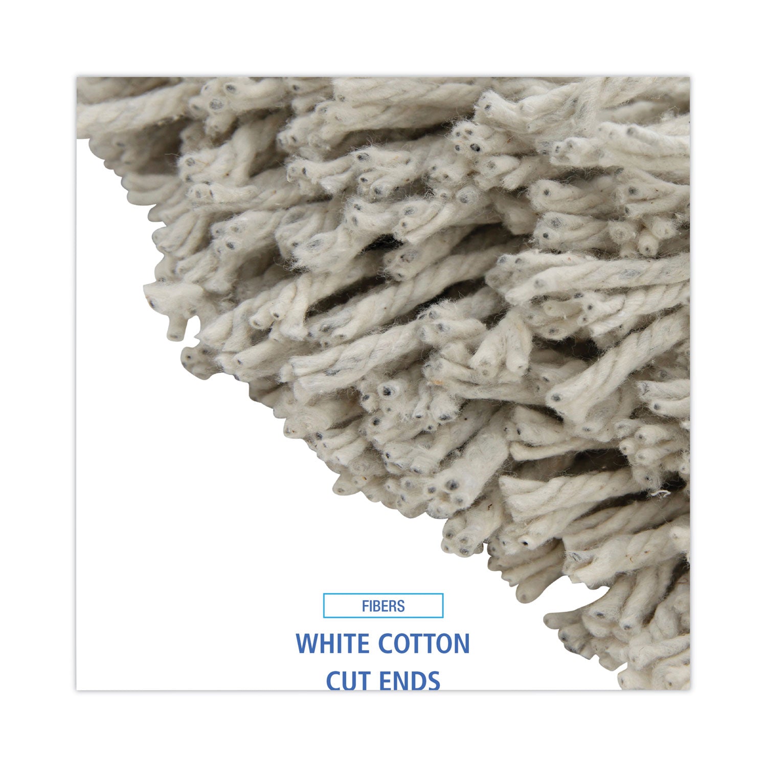 Boardwalk® Cut-End Wet Mop Head, Cotton, No. 32, White, 12/Carton