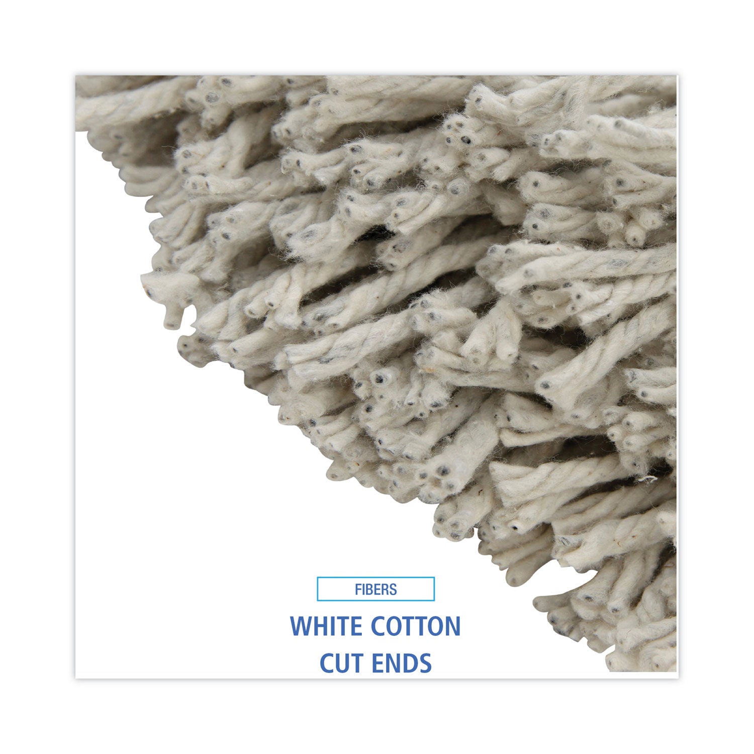 Boardwalk® Cut-End Wet Mop Head, Cotton, No. 32, White