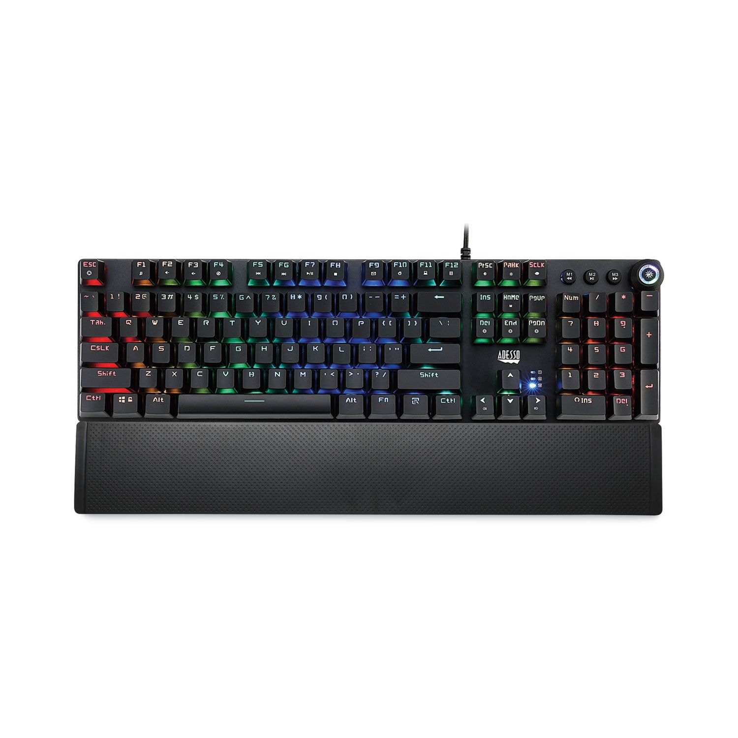 RGB Programmable Mechanical Gaming Keyboard with Detachable Magnetic Palmrest, 108 Keys, Black