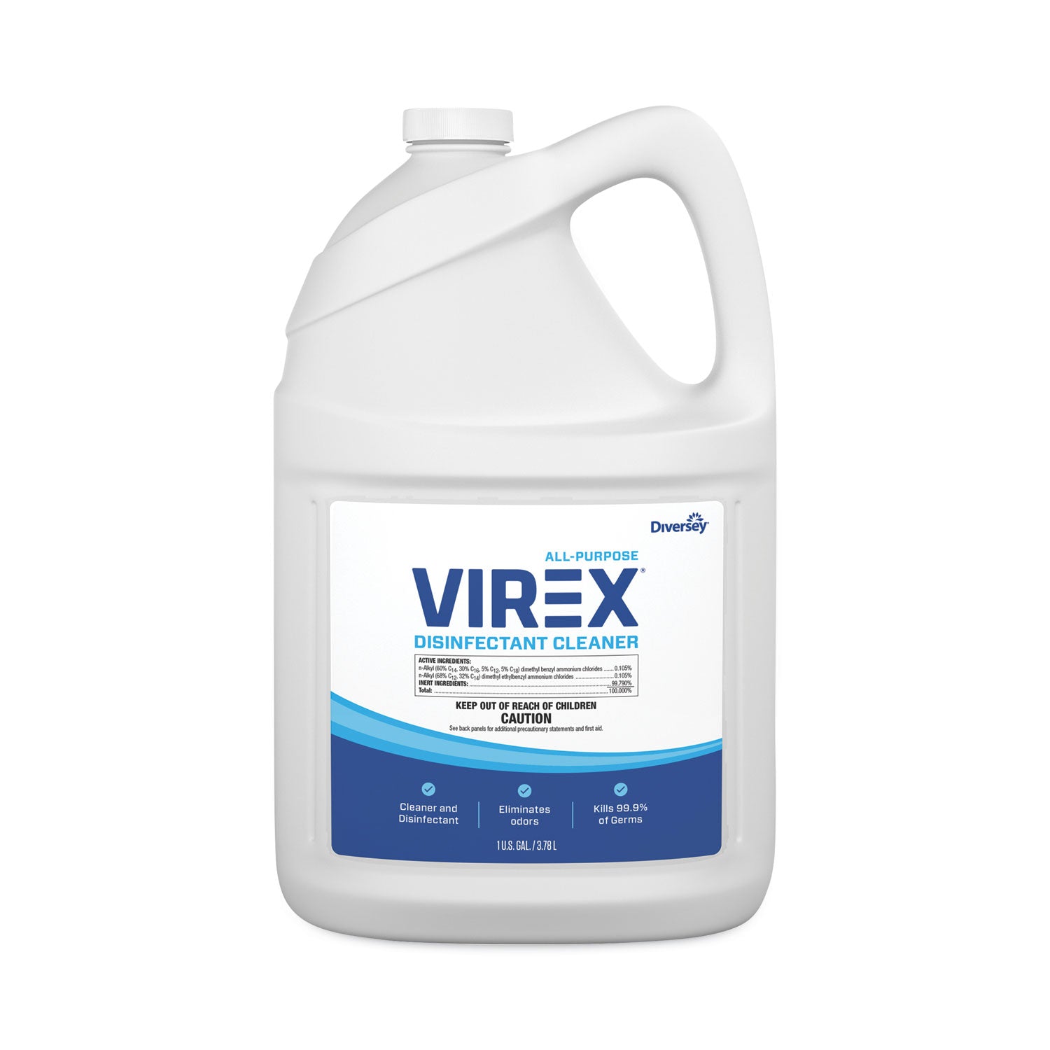 Virex All-Purpose Disinfectant Cleaner, Lemon Scent, 1 gal Container, 2/Carton