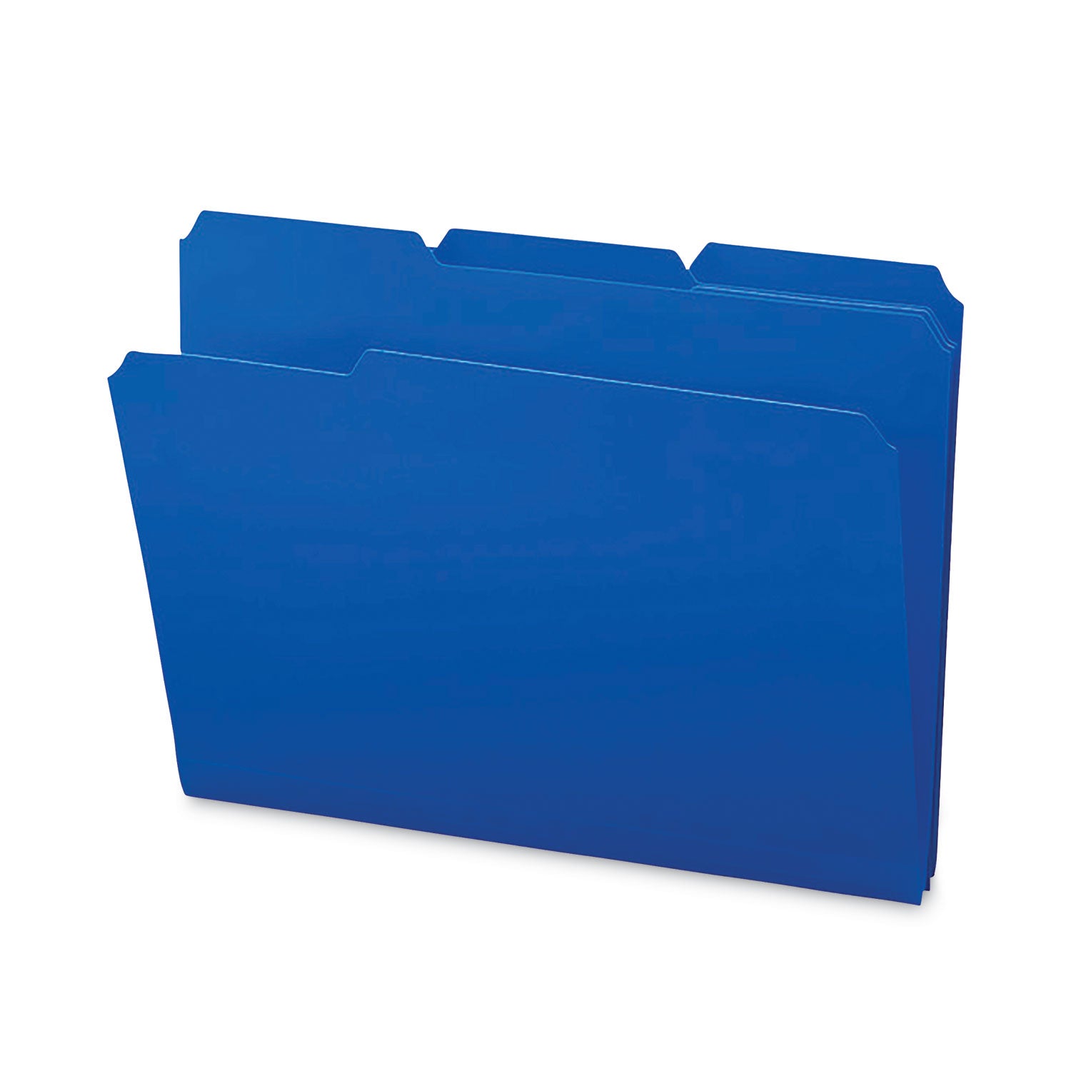 Top Tab Poly Colored File Folders, 1/3-Cut Tabs: Assorted, Letter Size, 0.75" Expansion, Blue, 24/Box