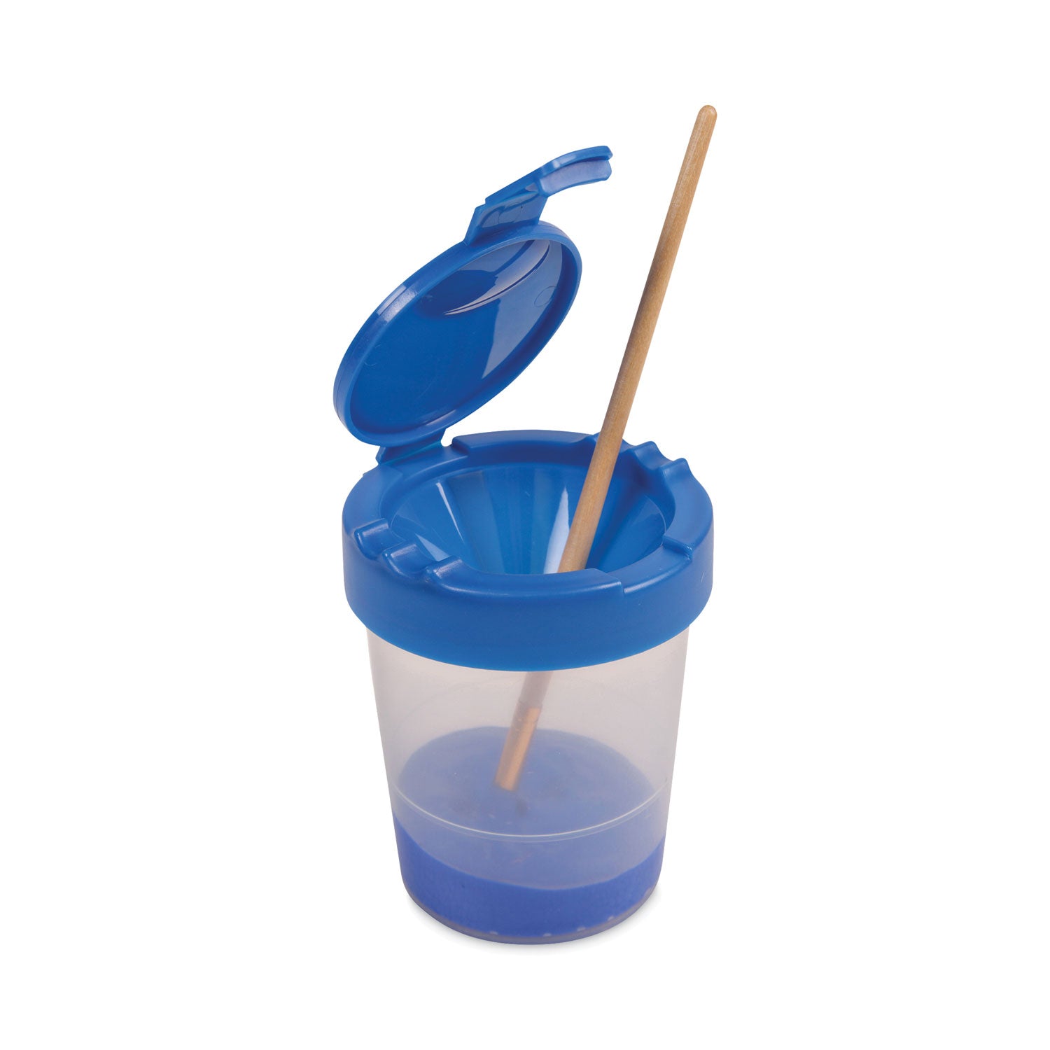 deflecto® Antimicrobial No Spill Paint Cup, 3.46 w x 3.93 h, Blue