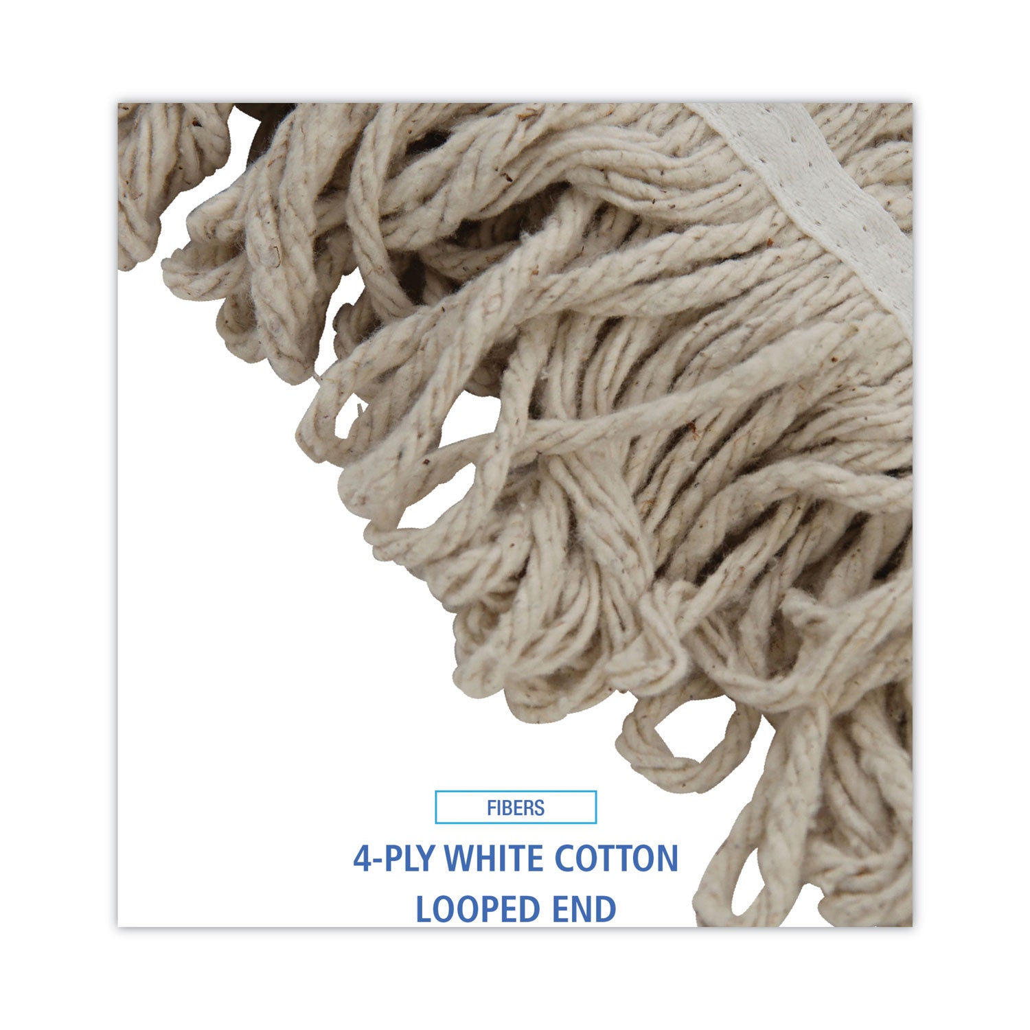 Boardwalk® Mop Head, Pro Loop Web/Tailband, Premium Standard Head, Cotton, 32-Oz., White