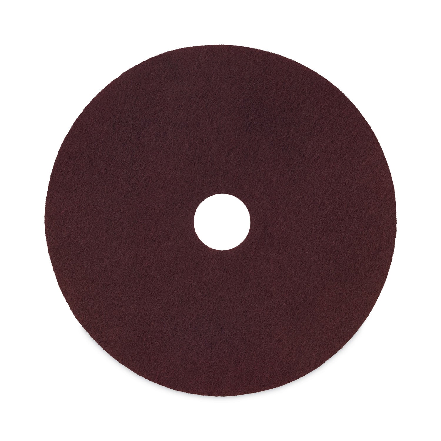 Deep Scrub Pads, 16" Diameter, Maroon, 10/Carton