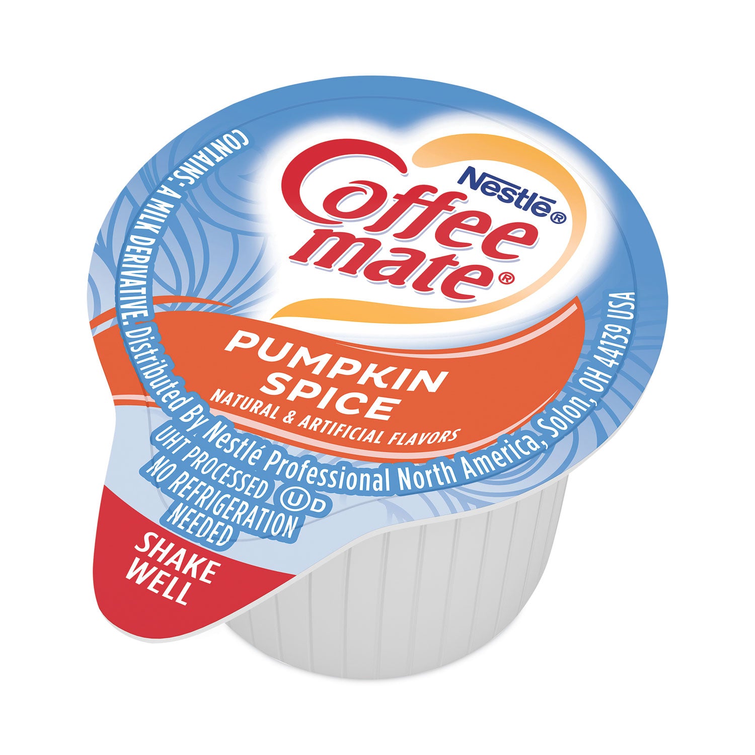 Coffee mate® Liquid Coffee Creamer, Pumpkin Spice, 0.38 oz Mini Cups, 50/Box, 4 Boxes/Carton, 200 Total/Carton