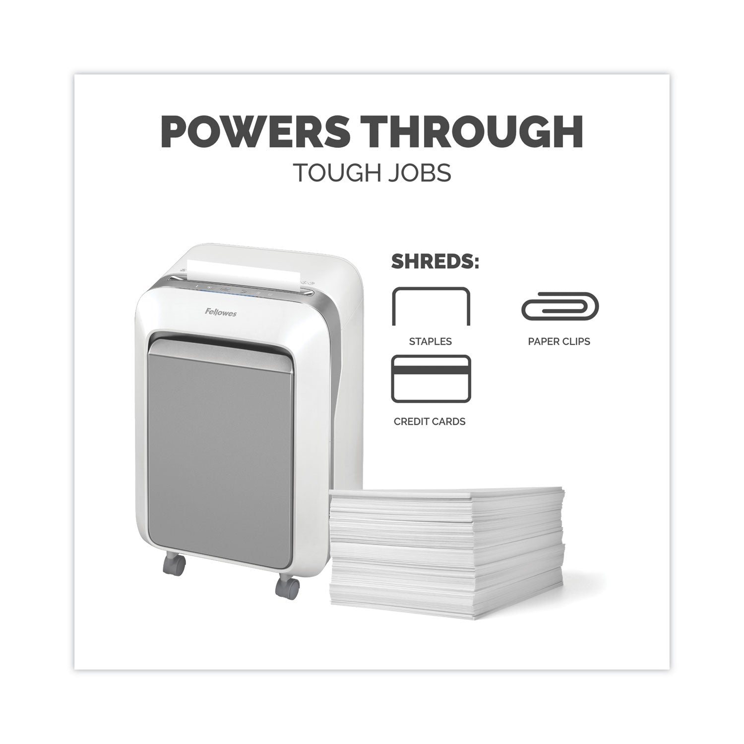 Fellowes® Powershred LX210 Micro-Cut Shredder, 16 Manual Sheet Capacity, White