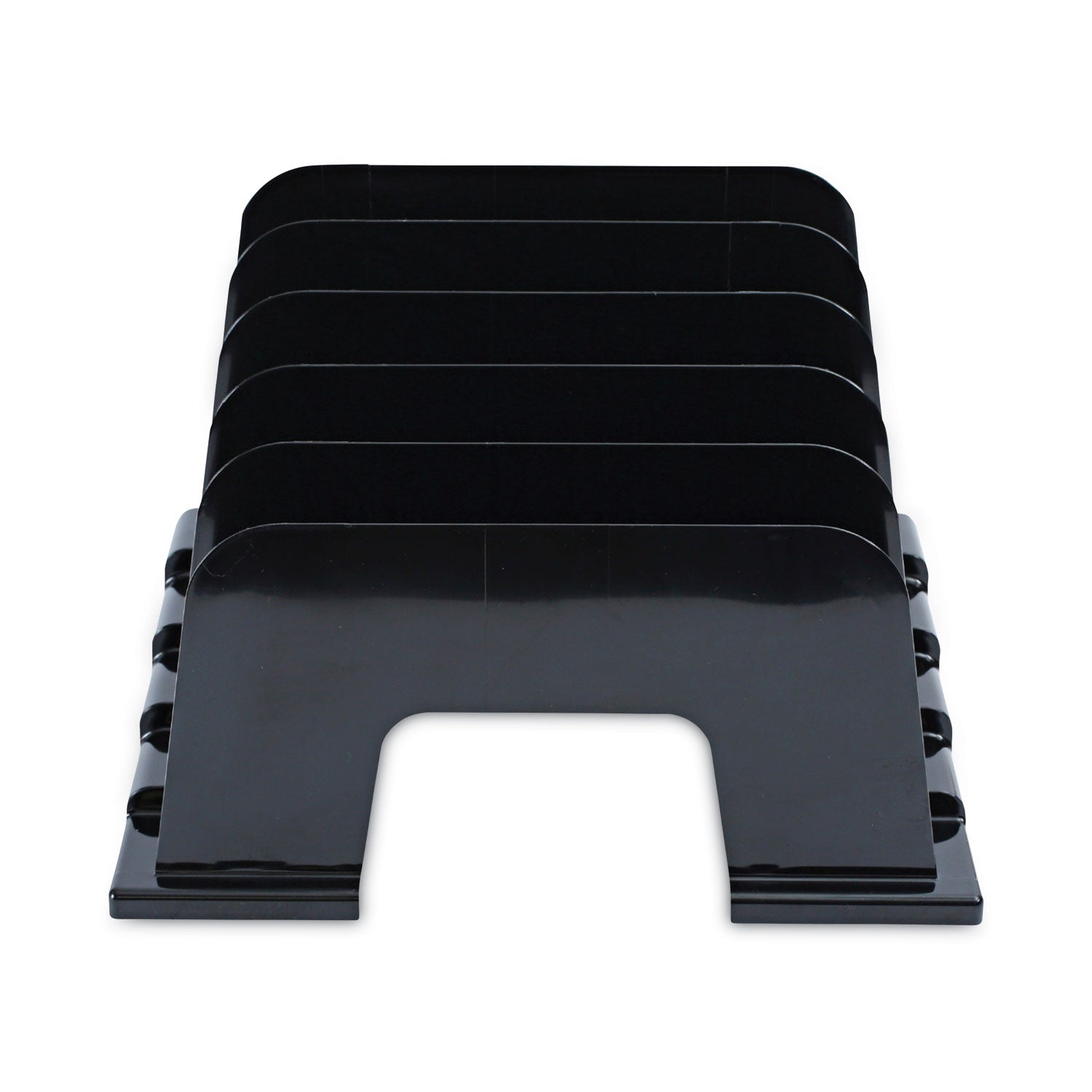 Universal® Recycled Plastic Incline Sorter, 5 Sections, Letter Size Files, 13.25" x 9" x 9", Black