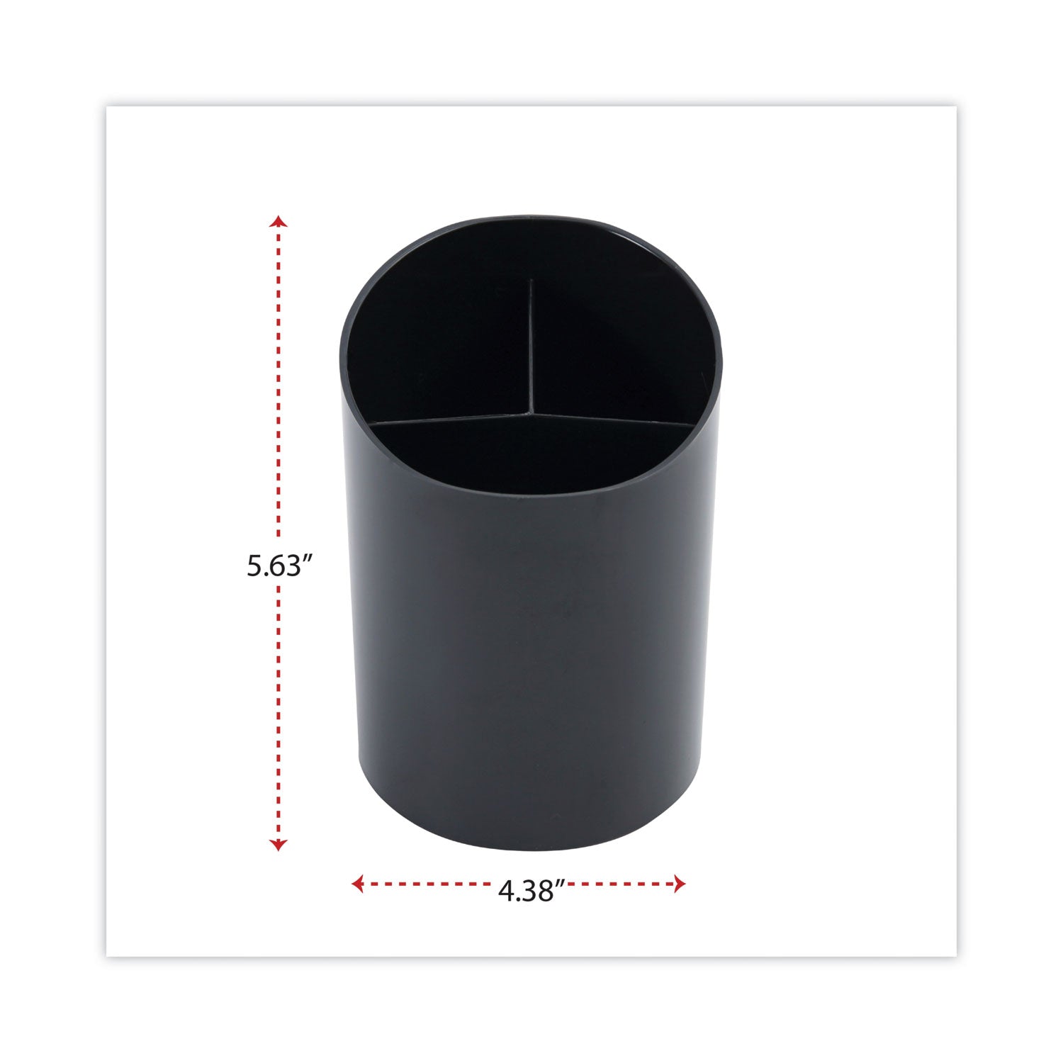 Universal® Recycled Big Pencil Cup, Plastic, 4.38" Diameter x 5.63"h, Black