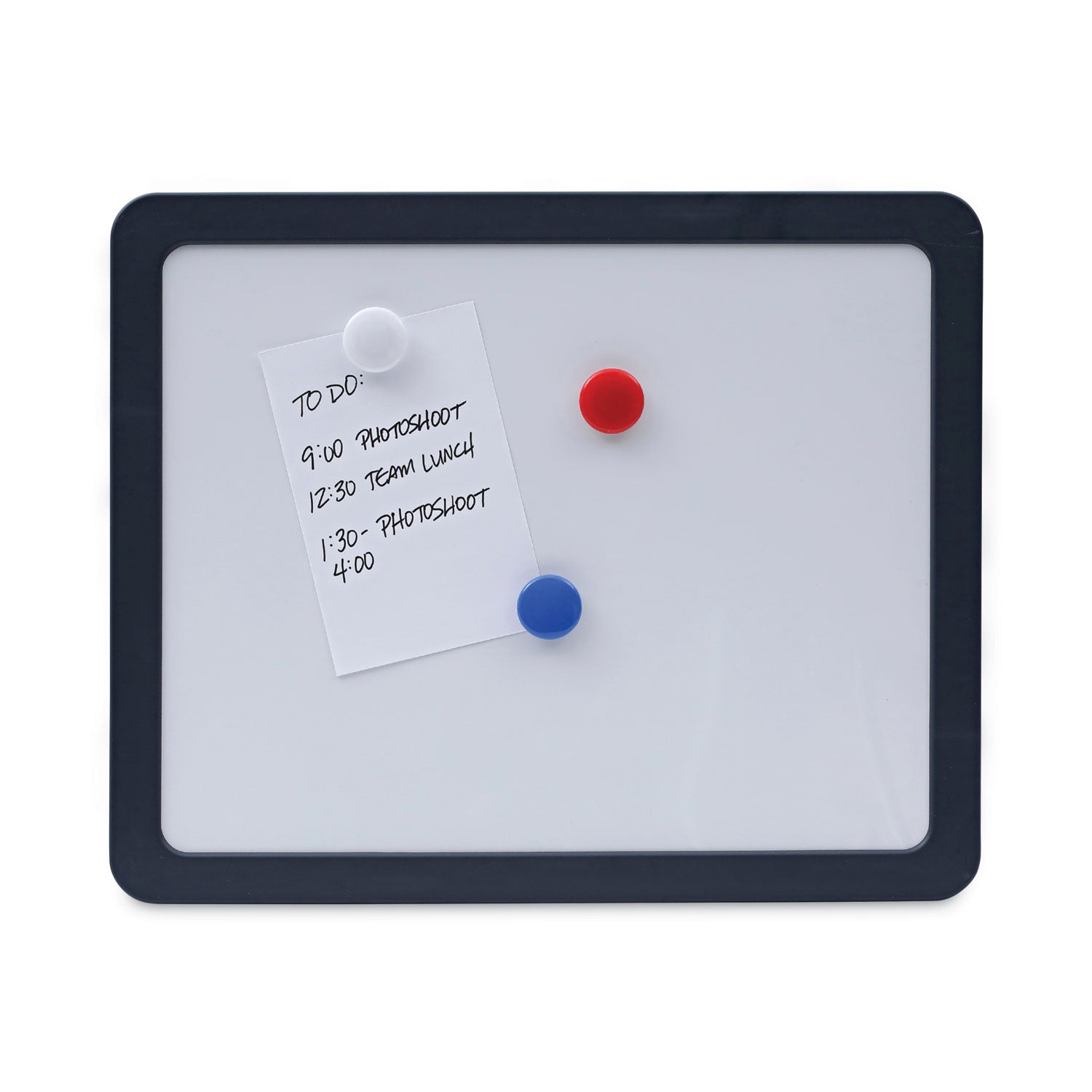 Universal® Recycled Cubicle Dry Erase Board, 15.88 x 12.88, White Surface, Charcoal Plastic Frame