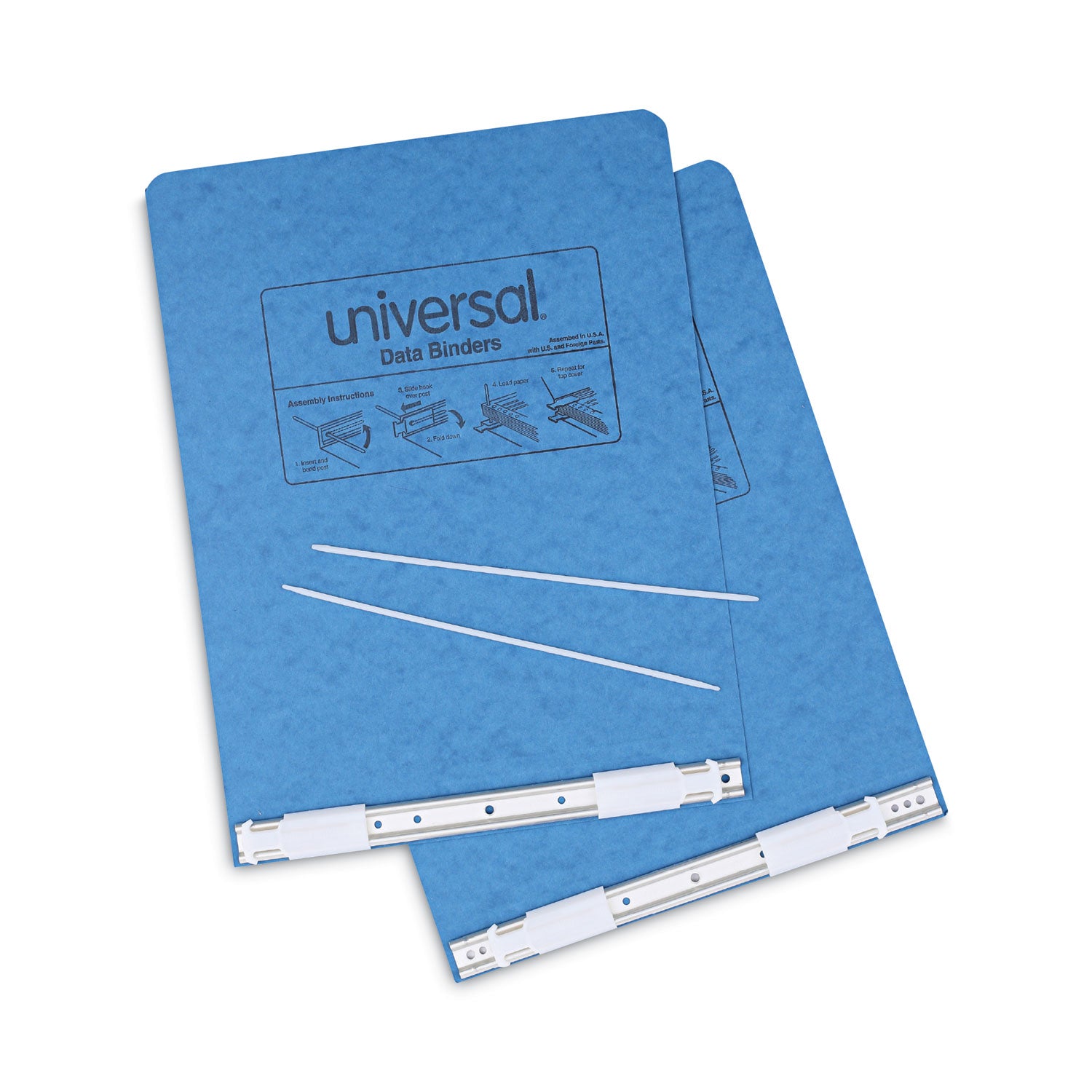 Universal® Pressboard Hanging Binder, 2 Posts, 6" Capacity, 9.5 x 11, Light Blue