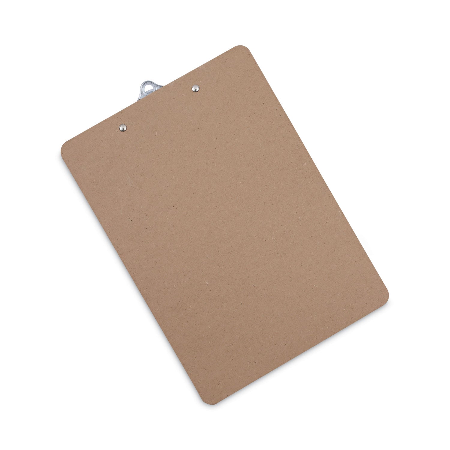 Universal® Hardboard Clipboard, 1.25" Clip Capacity, Holds 8.5 x 11 Sheets, Brown