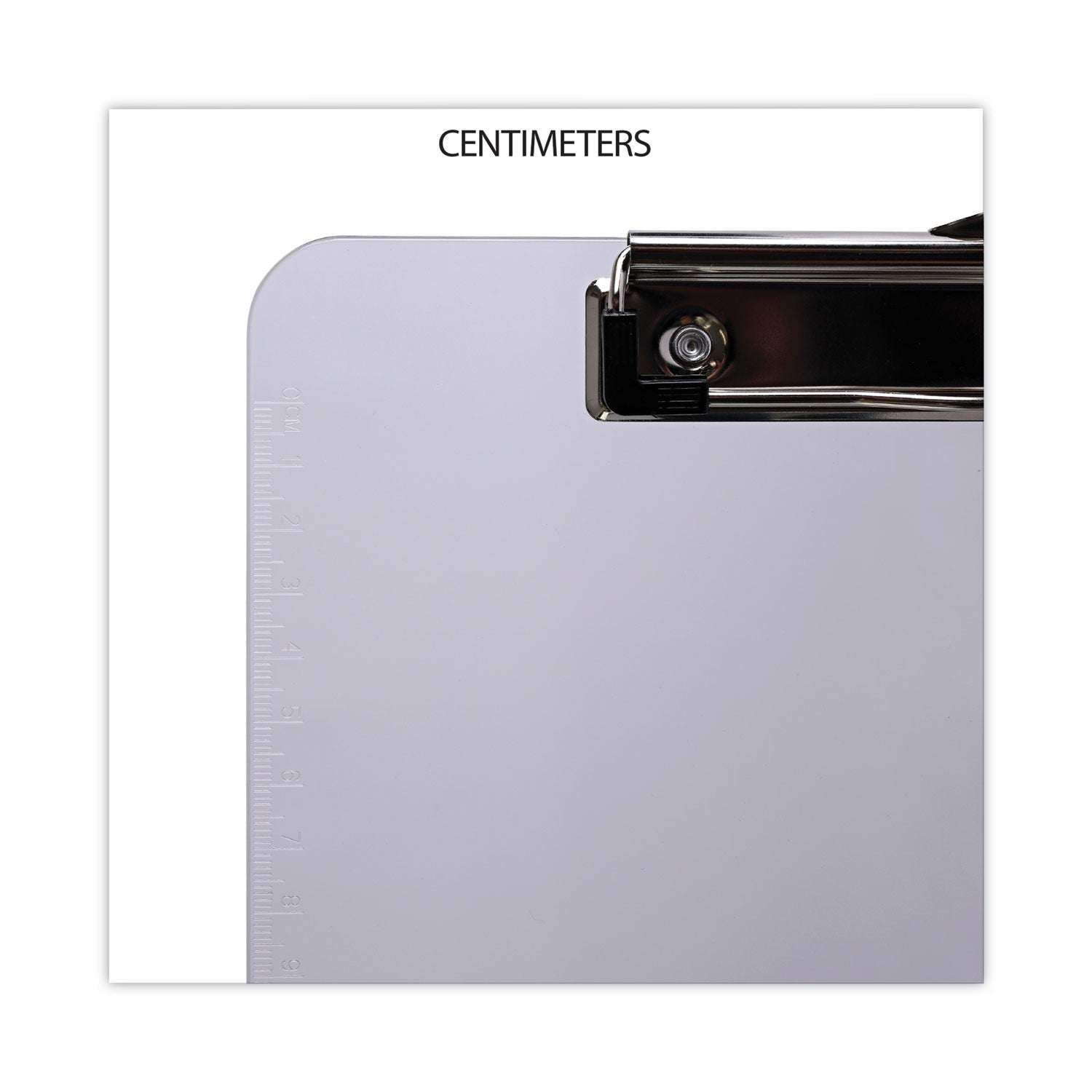 Universal® Plastic Clipboard with Low Profile Clip, 0.5" Clip Capacity, Holds 8.5 x 11 Sheets, Clear