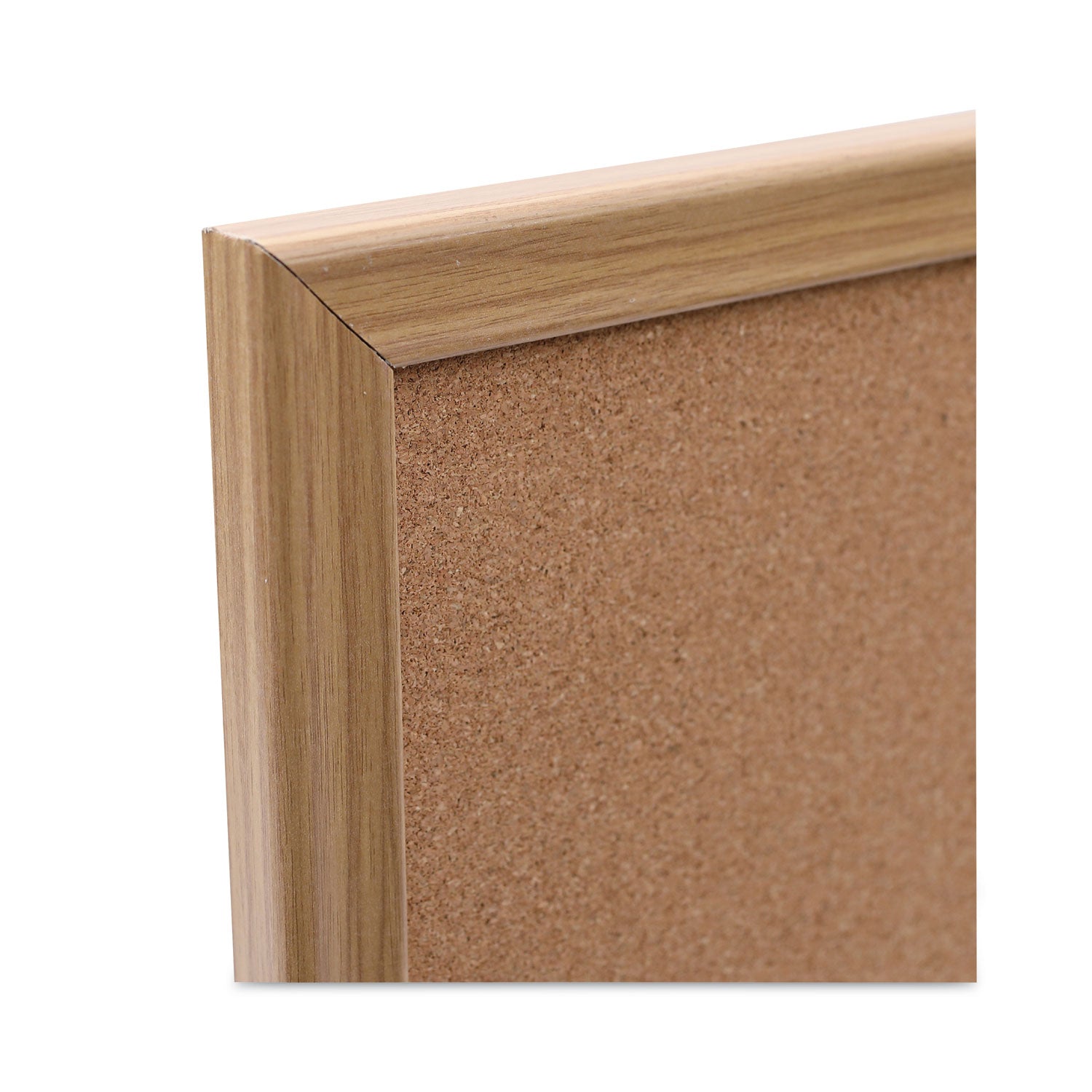 Universal® Cork Board with Oak Style Frame, 24 x 18, Tan Surface