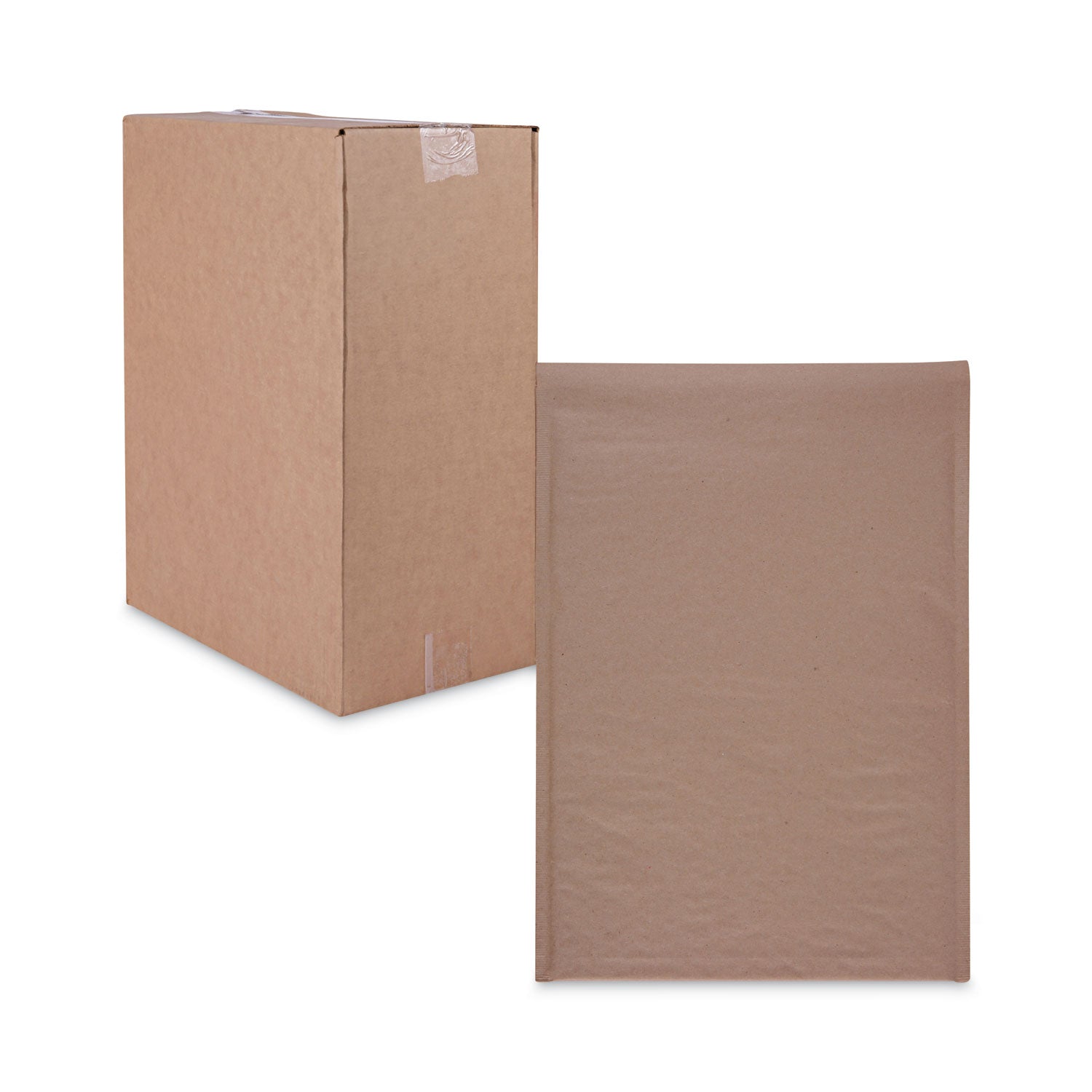 Universal® Natural Self-Seal Cushioned Mailer, #5, Barrier Bubble Air Cell Cushion, Self-Adhesive Closure, 10.5 x 16, Kraft, 80/Carton