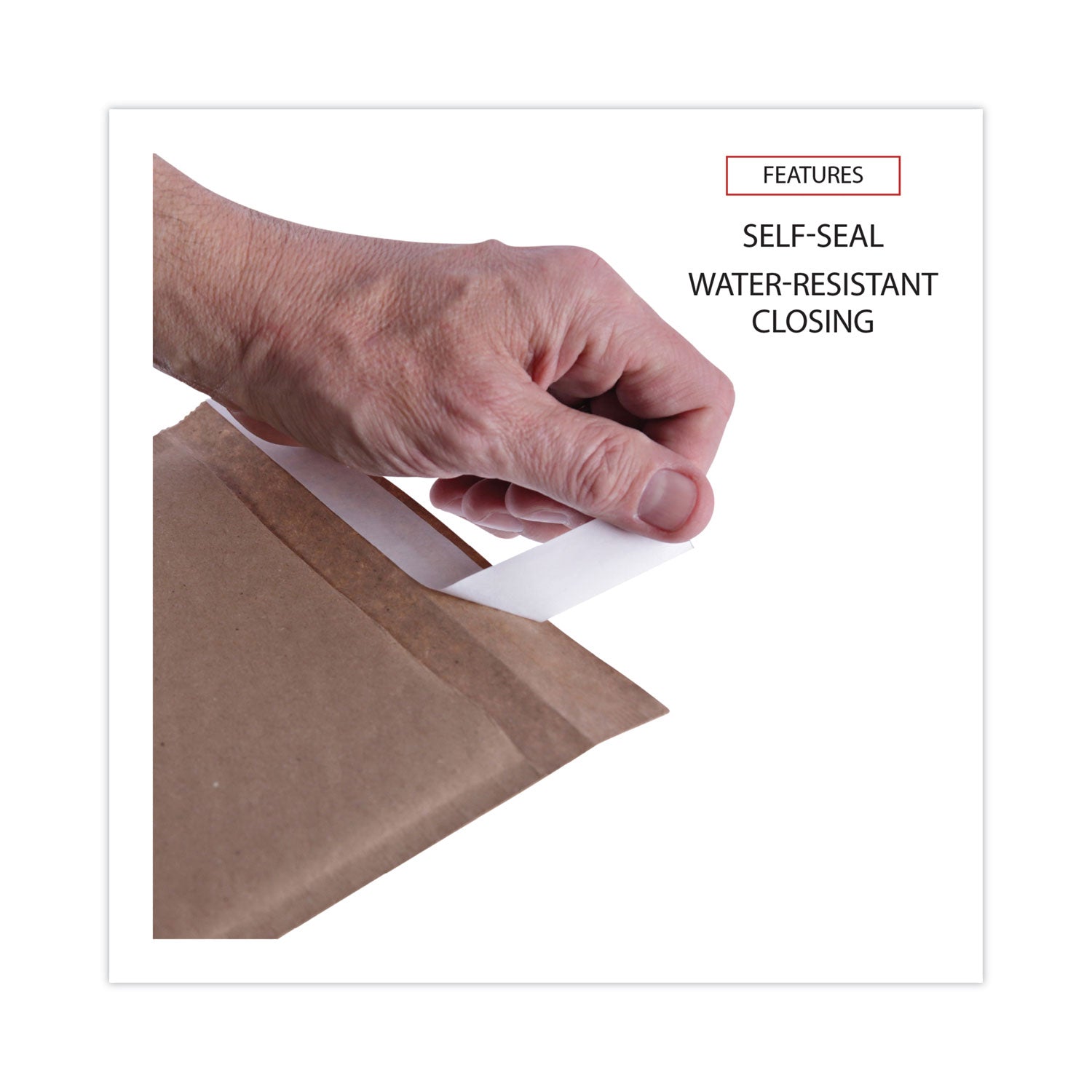 Universal® Natural Self-Seal Cushioned Mailer, #0, Barrier Bubble Air Cell Cushion, Self-Adhesive Closure, 6 x 10, Kraft, 200/Carton