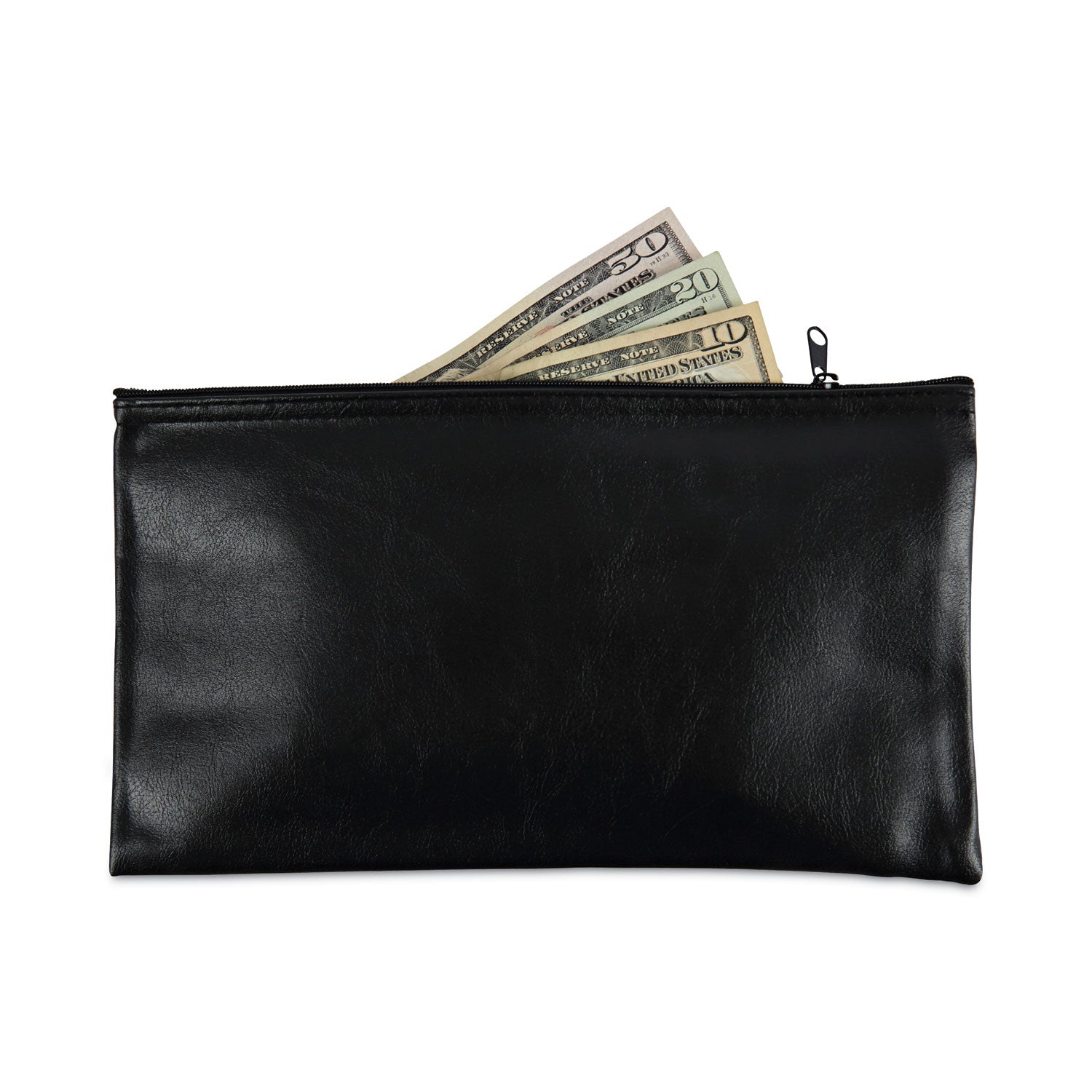 Universal® Zippered Wallets/Cases, Leatherette PU, 11 x 6, Black, 2/Pack