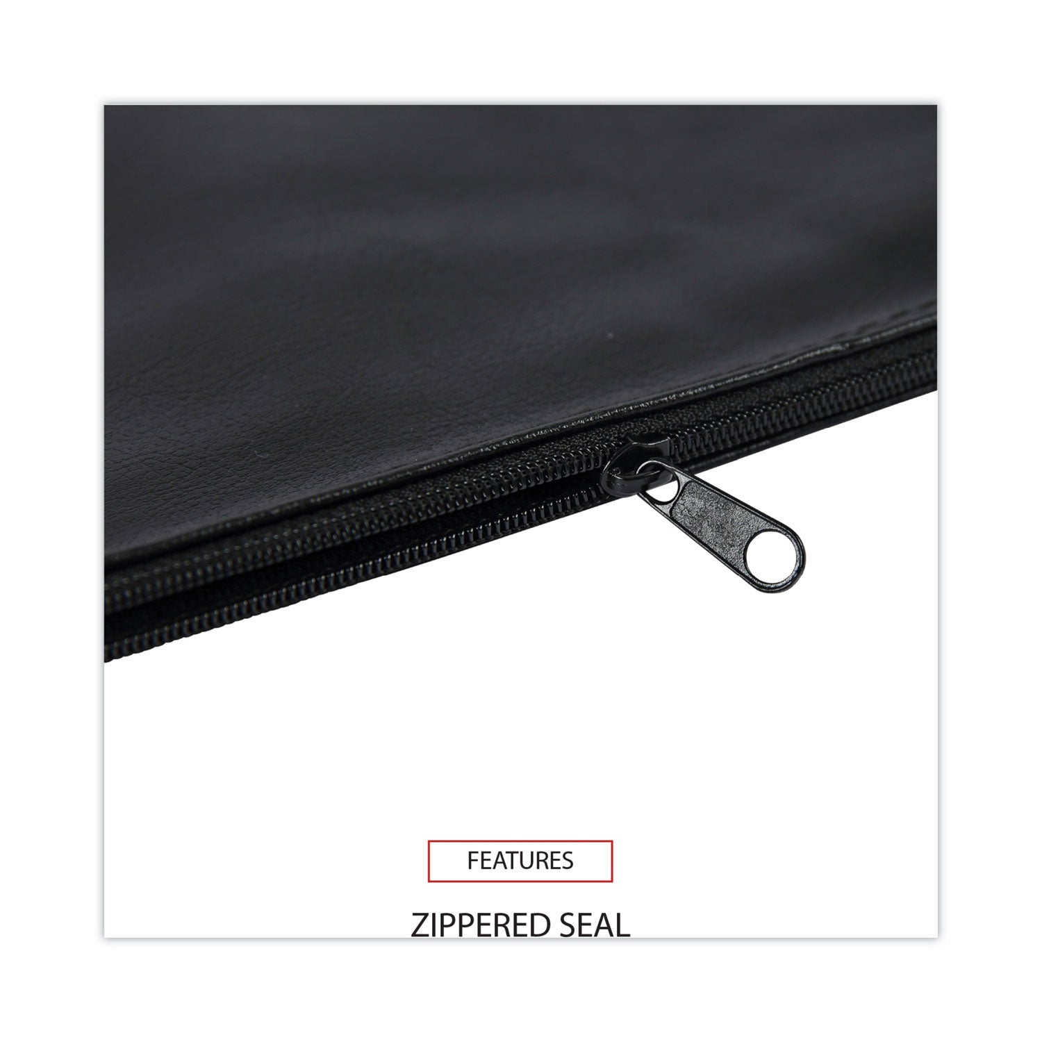 Universal® Zippered Wallets/Cases, Leatherette PU, 11 x 6, Black, 2/Pack