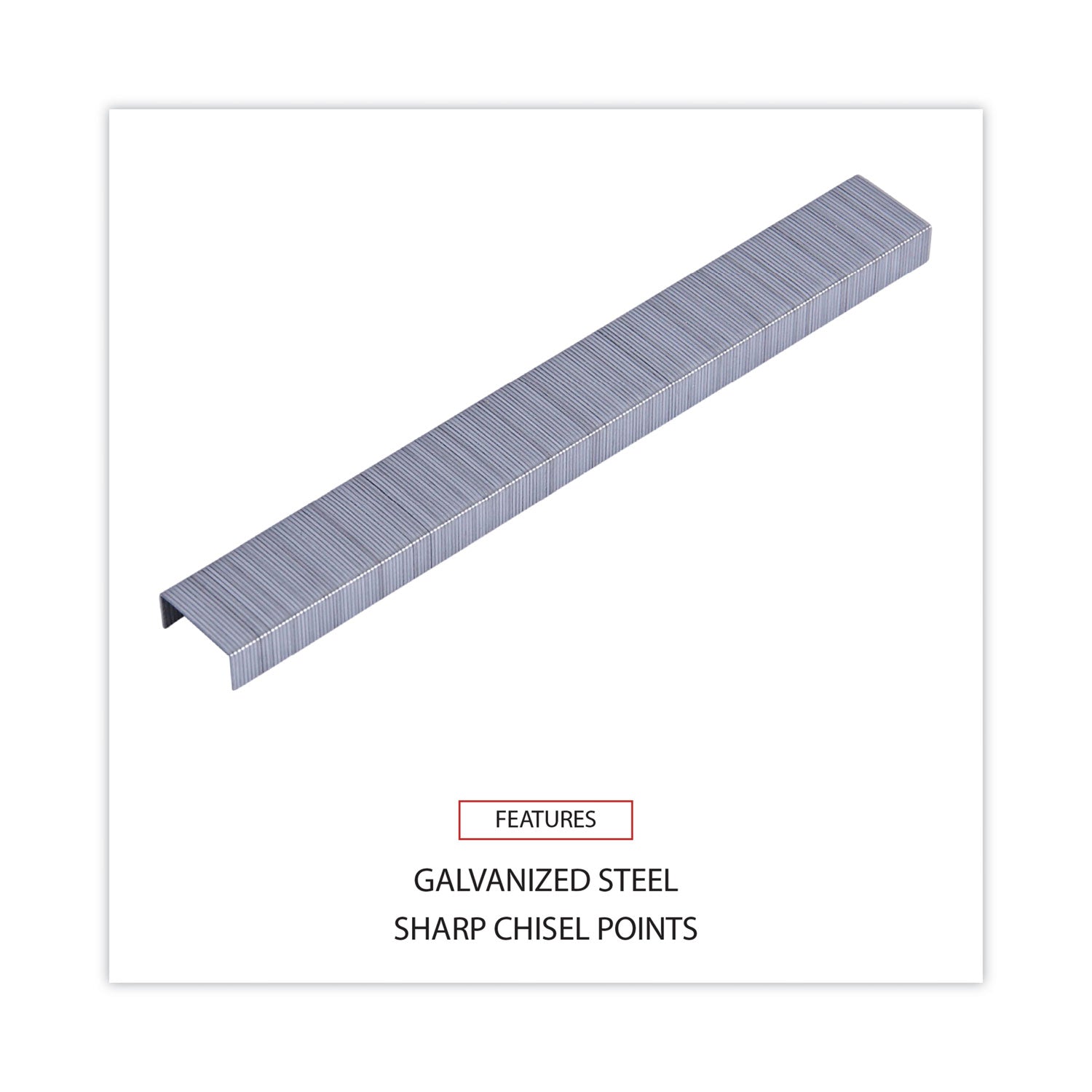 Universal® Standard Chisel Point Staples, 0.25" Leg, 0.5" Crown, Steel, 5,000/Box, 5 Boxes/Pack, 25,000/Pack