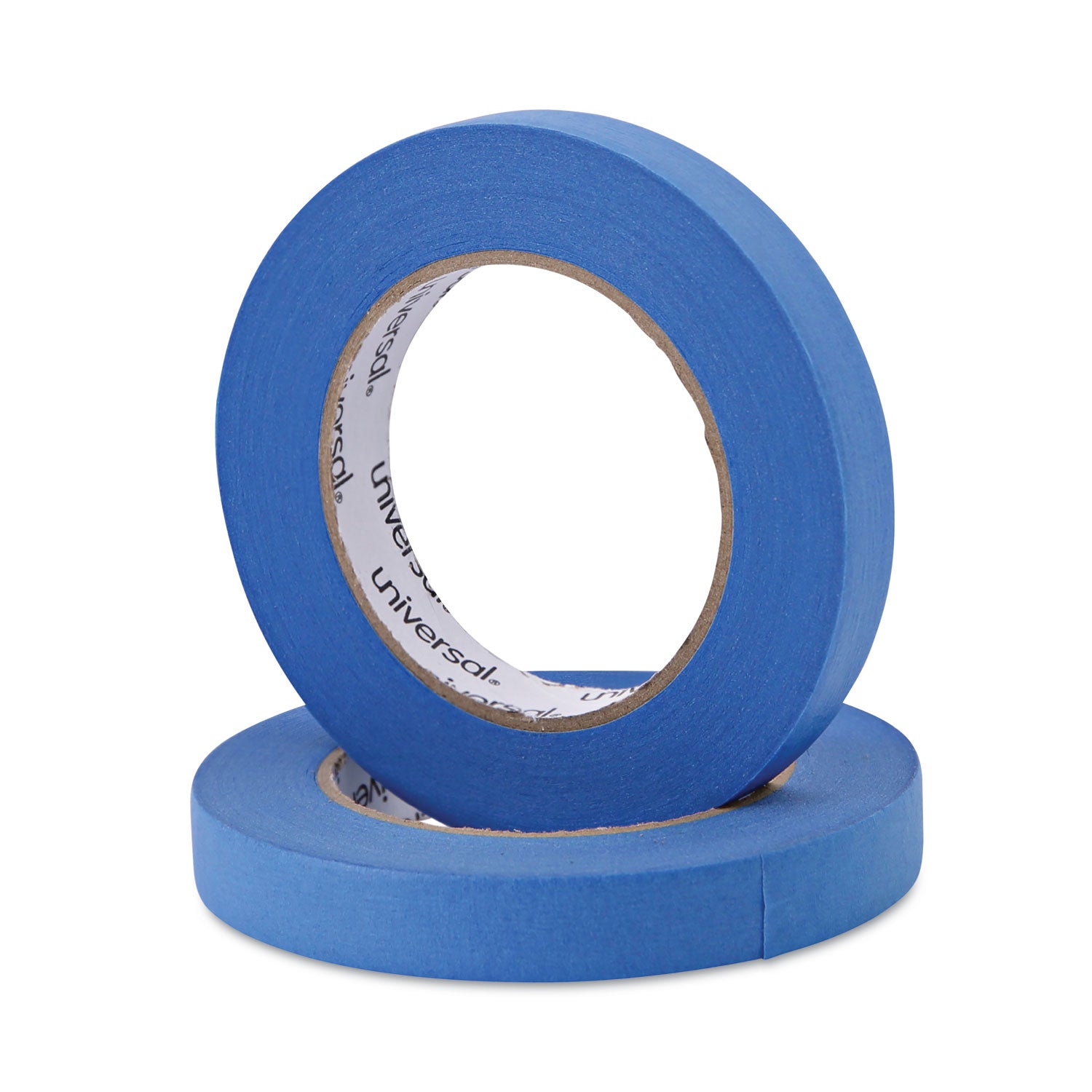 Universal® Premium Blue Masking Tape with UV Resistance, 3" Core, 18 mm x 54.8 m, Blue, 2/Pack