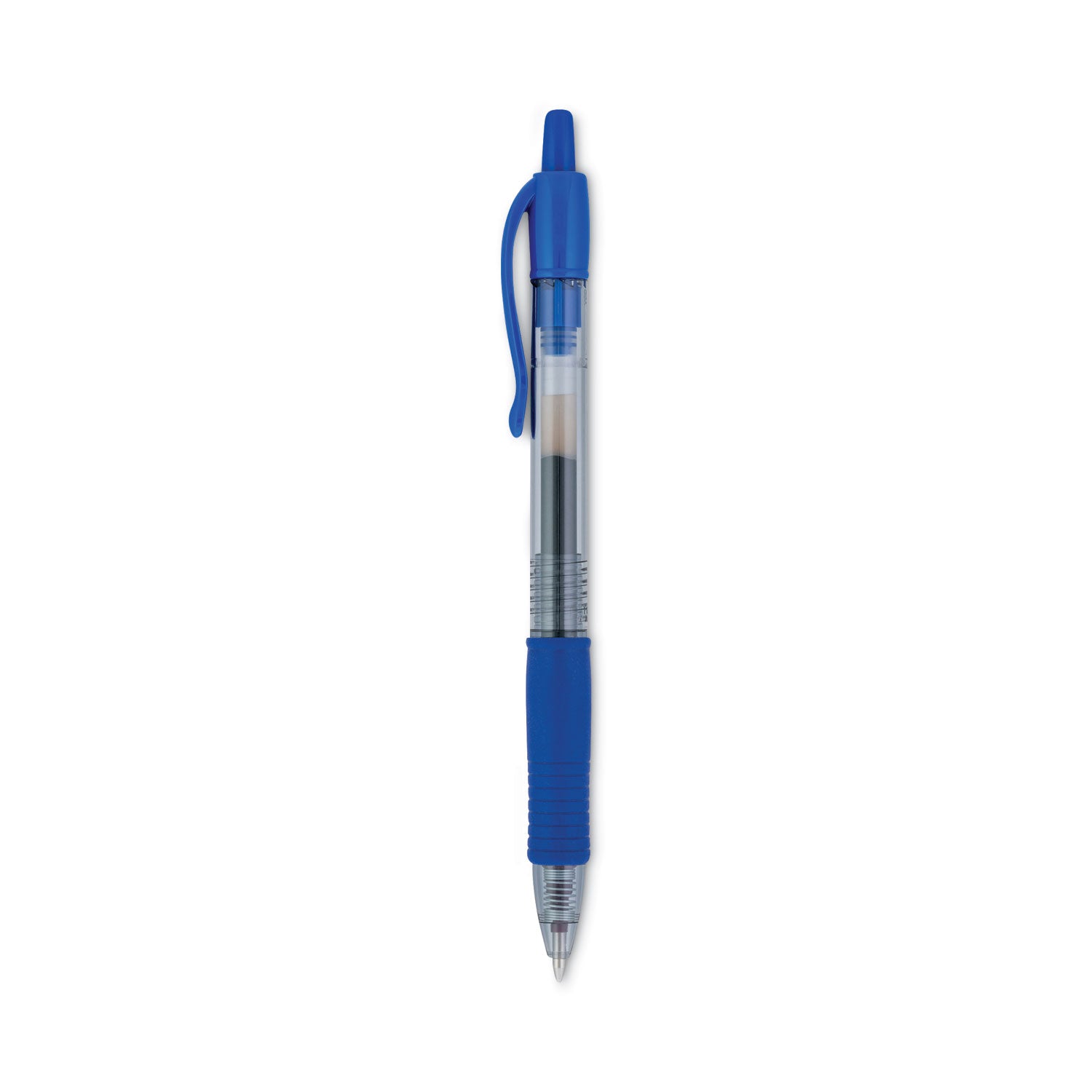 Pilot® G2 Premium Gel Pen, Retractable, Extra-Fine 0.5 mm, Blue Ink, Smoke/Blue Barrel, Dozen