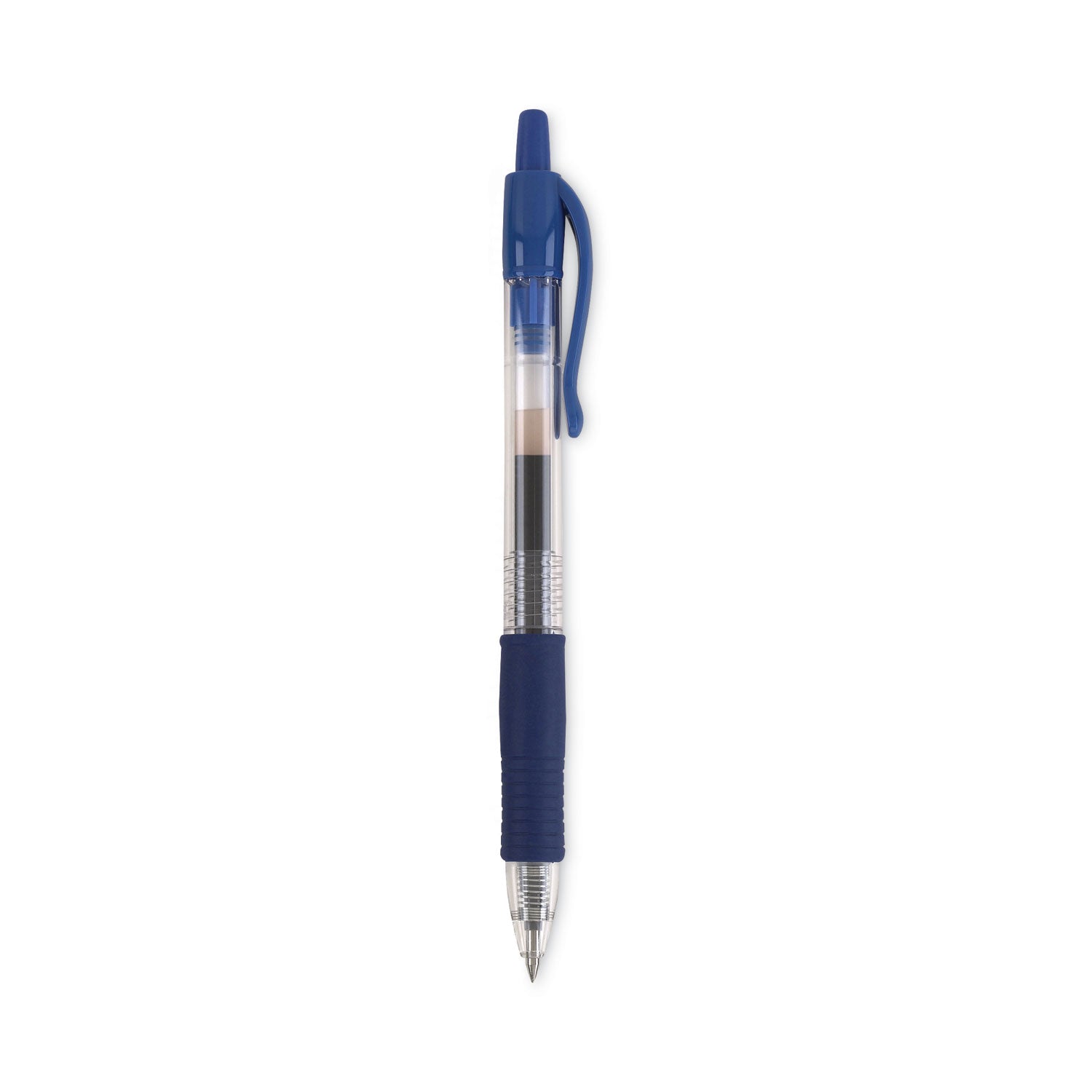 Pilot® G2 Premium Gel Pen, Retractable, Extra-Fine 0.5 mm, Blue Ink, Smoke/Blue Barrel, Dozen