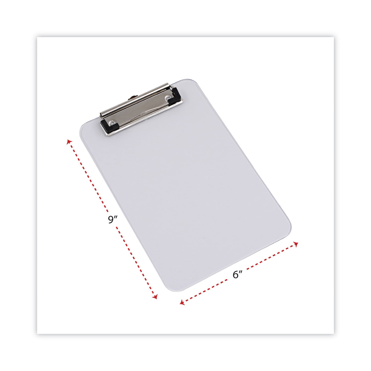 Universal® Plastic Clipboard with Low Profile Clip, 0.5" Clip Capacity, Holds 5 x 8 Sheets, Clear