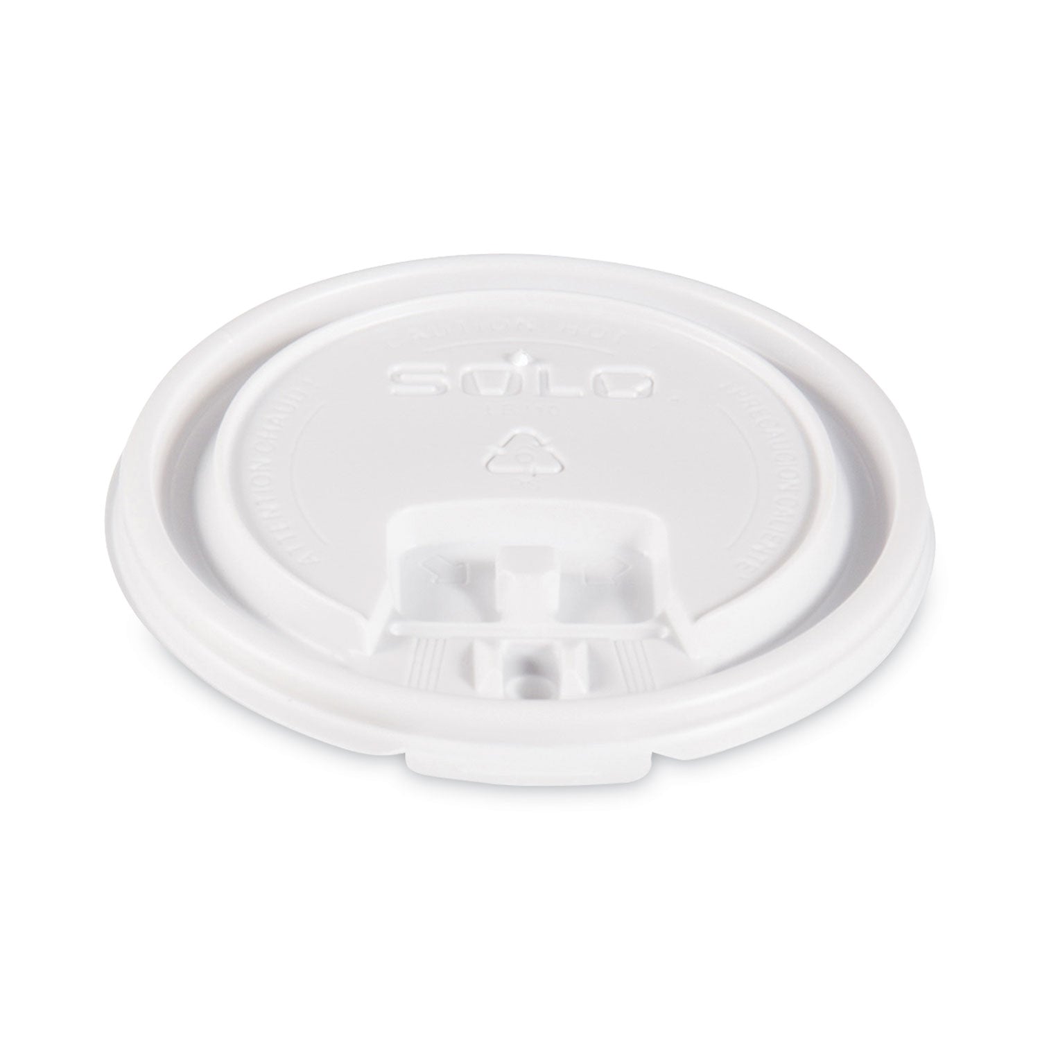 Lift Back and Lock Tab Lids for Paper Cups, Fits 10 oz Cups, White, 100/Sleeve, 10 Sleeves/Carton