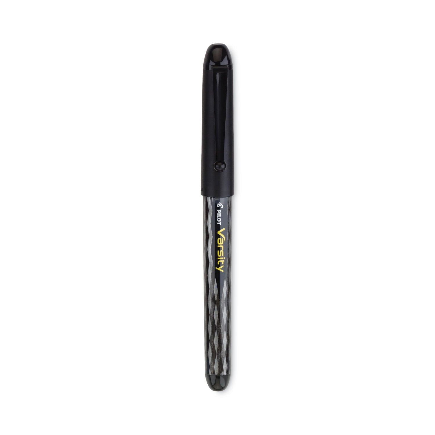 Pilot® Varsity Fountain Pen, Medium 1 mm, Black Ink, Clear/Black Barrel