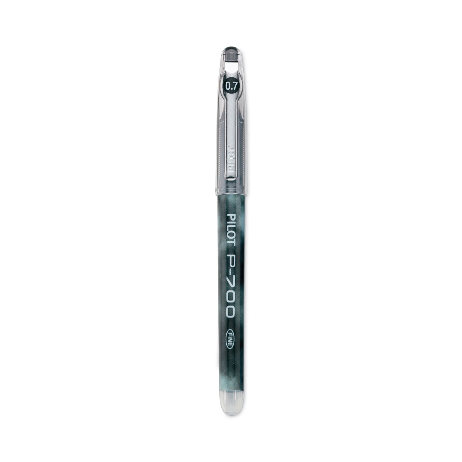 Pilot® Precise P-700 Gel Pen, Stick, Fine 0.7 mm, Black Ink, Black Barrel, Dozen