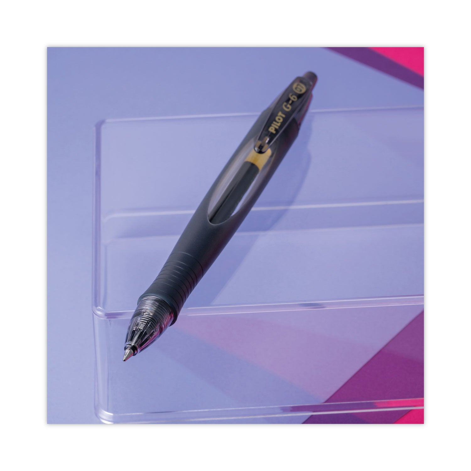 Pilot® G6 Gel Pen, Retractable, Fine 0.7 mm, Black Ink, Black Barrel