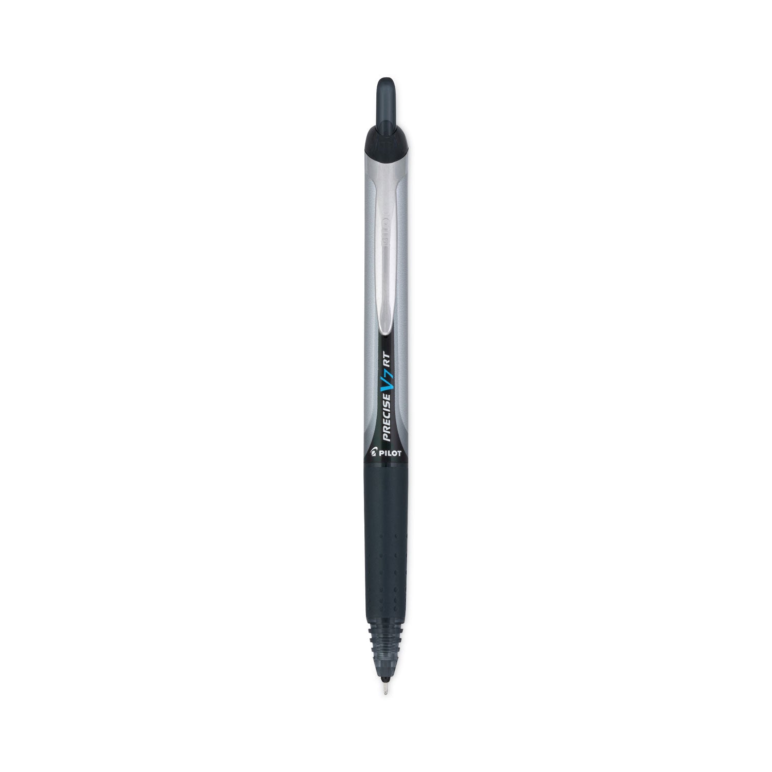 Pilot® Precise V7RT Roller Ball Pen, Retractable, Fine 0.7 mm, Black Ink, Black Barrel